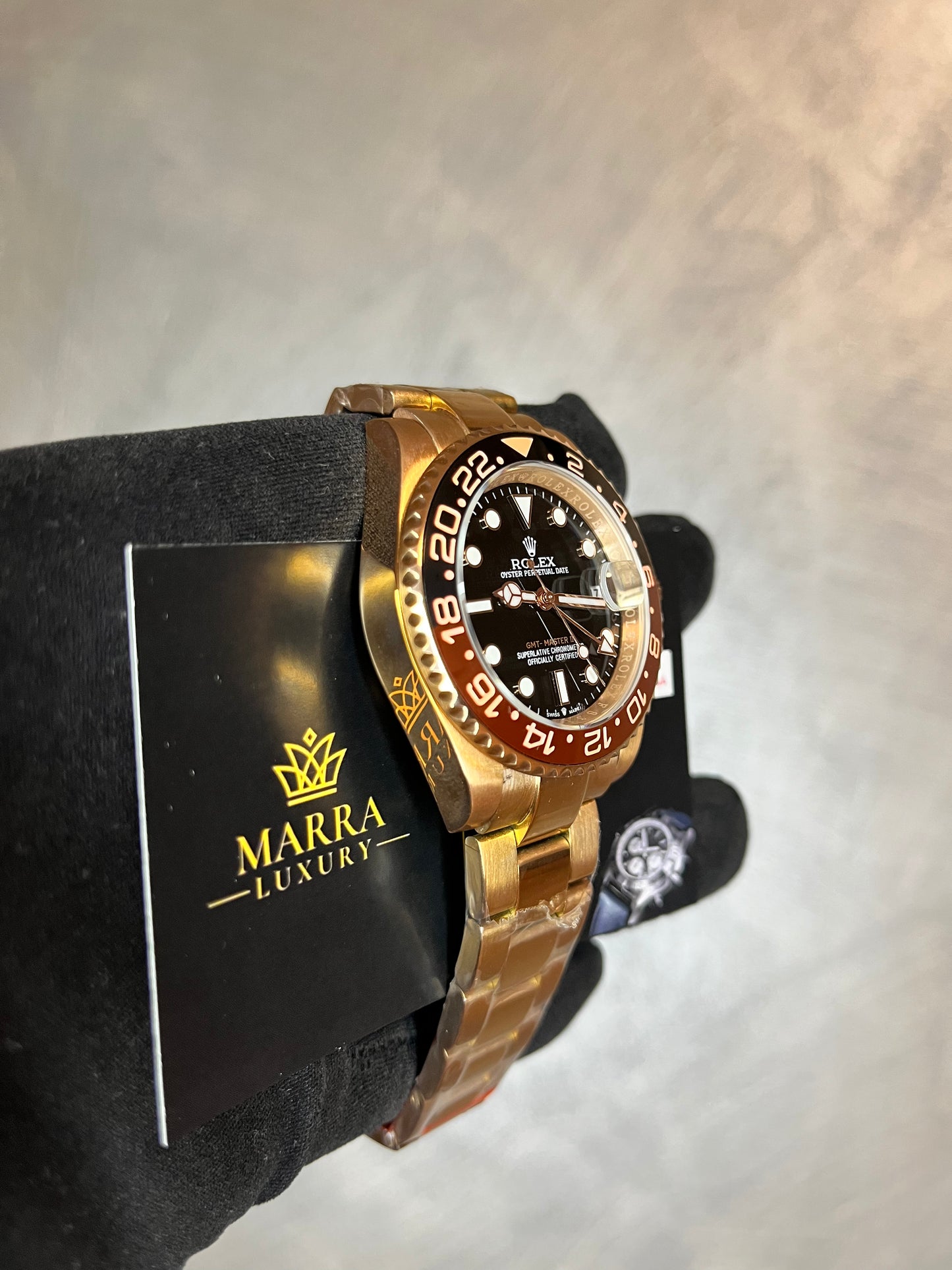 ROLEX GMT MASTER ROOT BEER TUTTO ORO ROSA