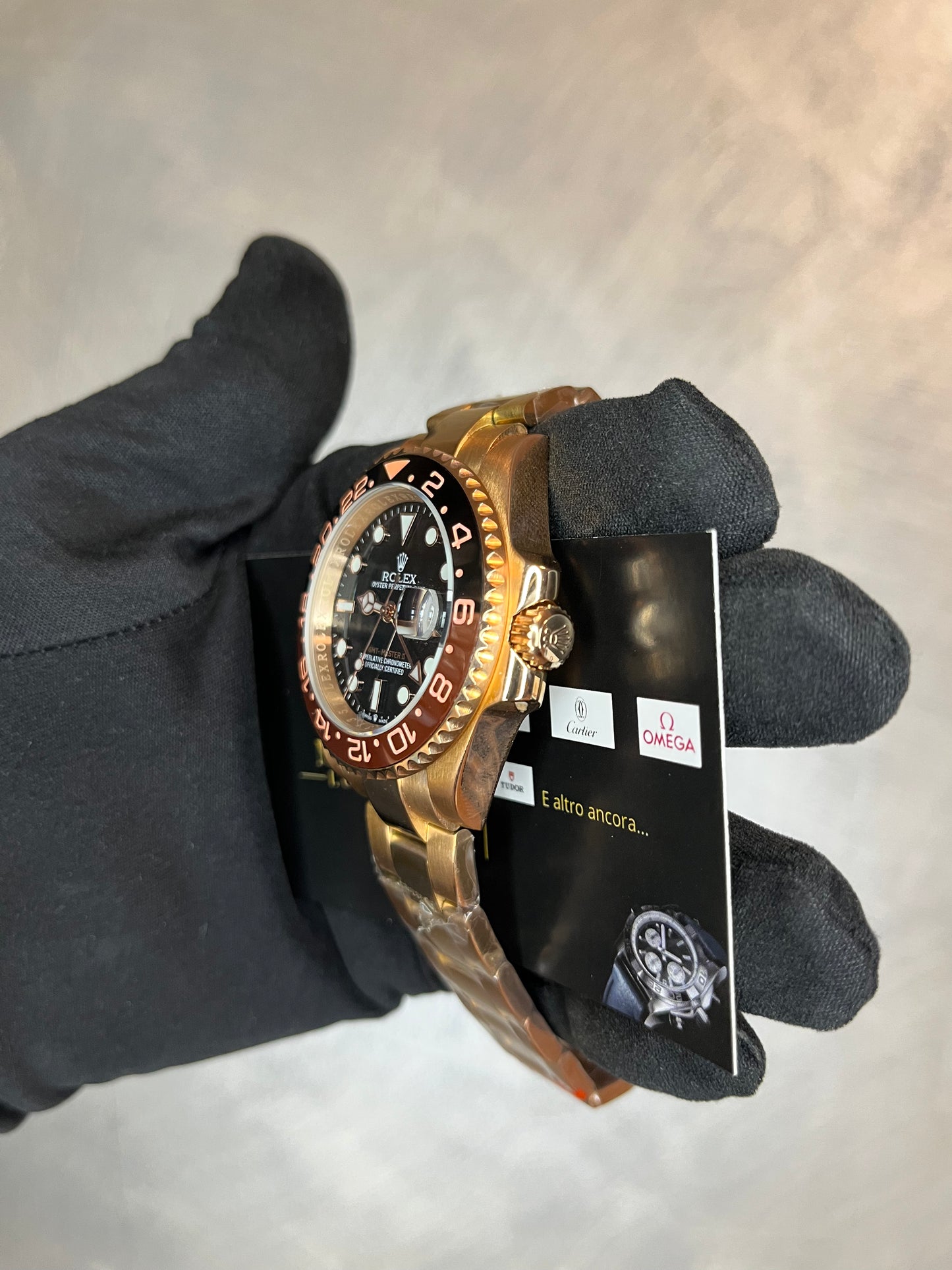 ROLEX GMT MASTER ROOT BEER TUTTO ORO ROSA