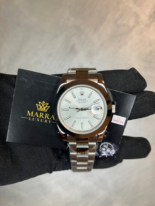 ROLEX DATEJUST OYSTER QUADRANTE ARGENTO