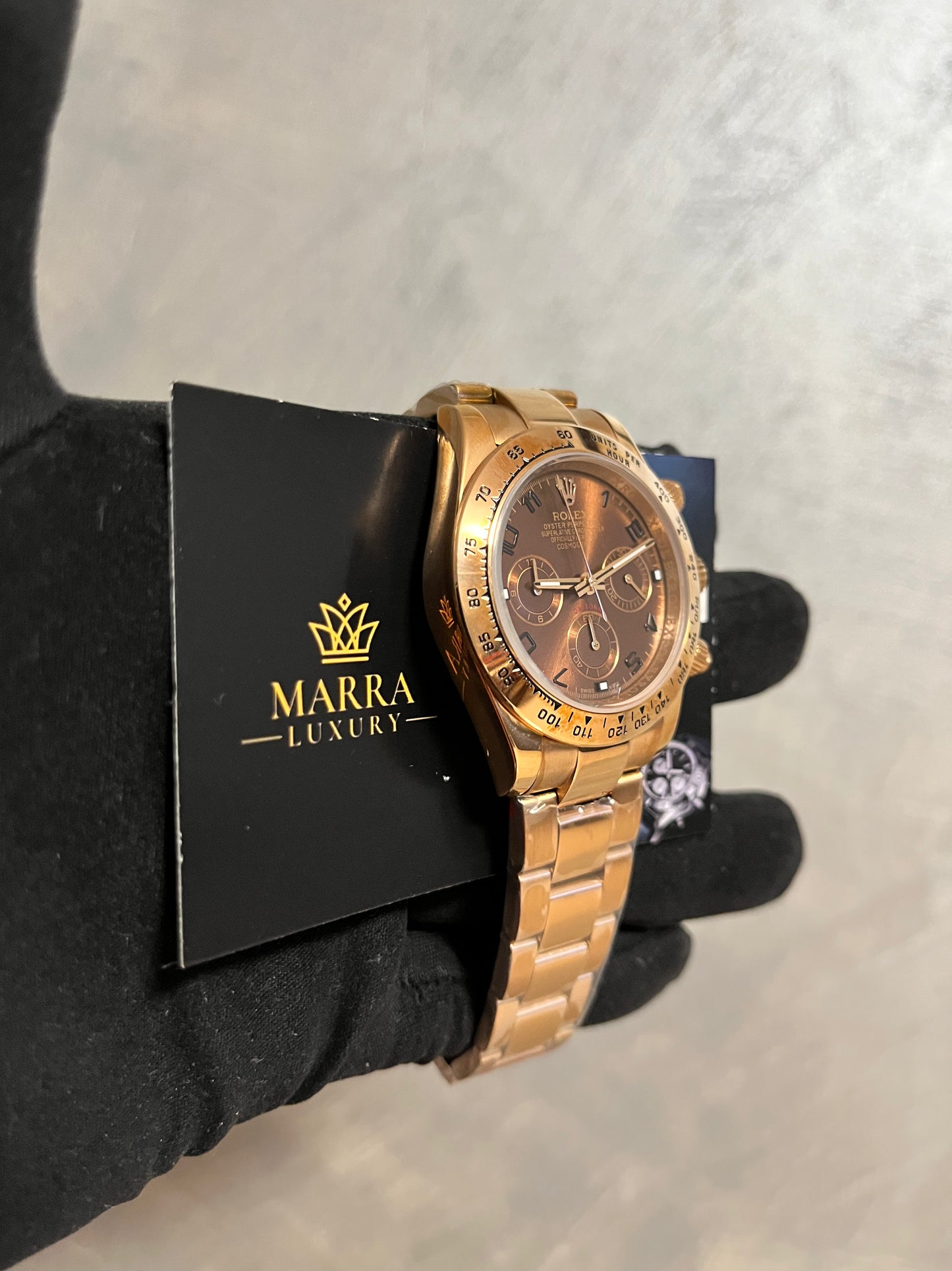 ROLEX DAYTONA ORO ROSA QUADRANTE CHOCOLAT CON NUMERI