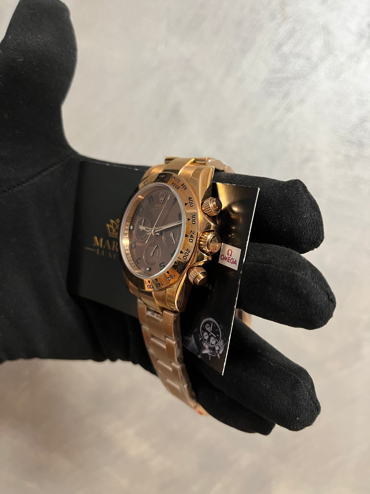 ROLEX DAYTONA ORO ROSA QUADRANTE CHOCOLAT CON NUMERI