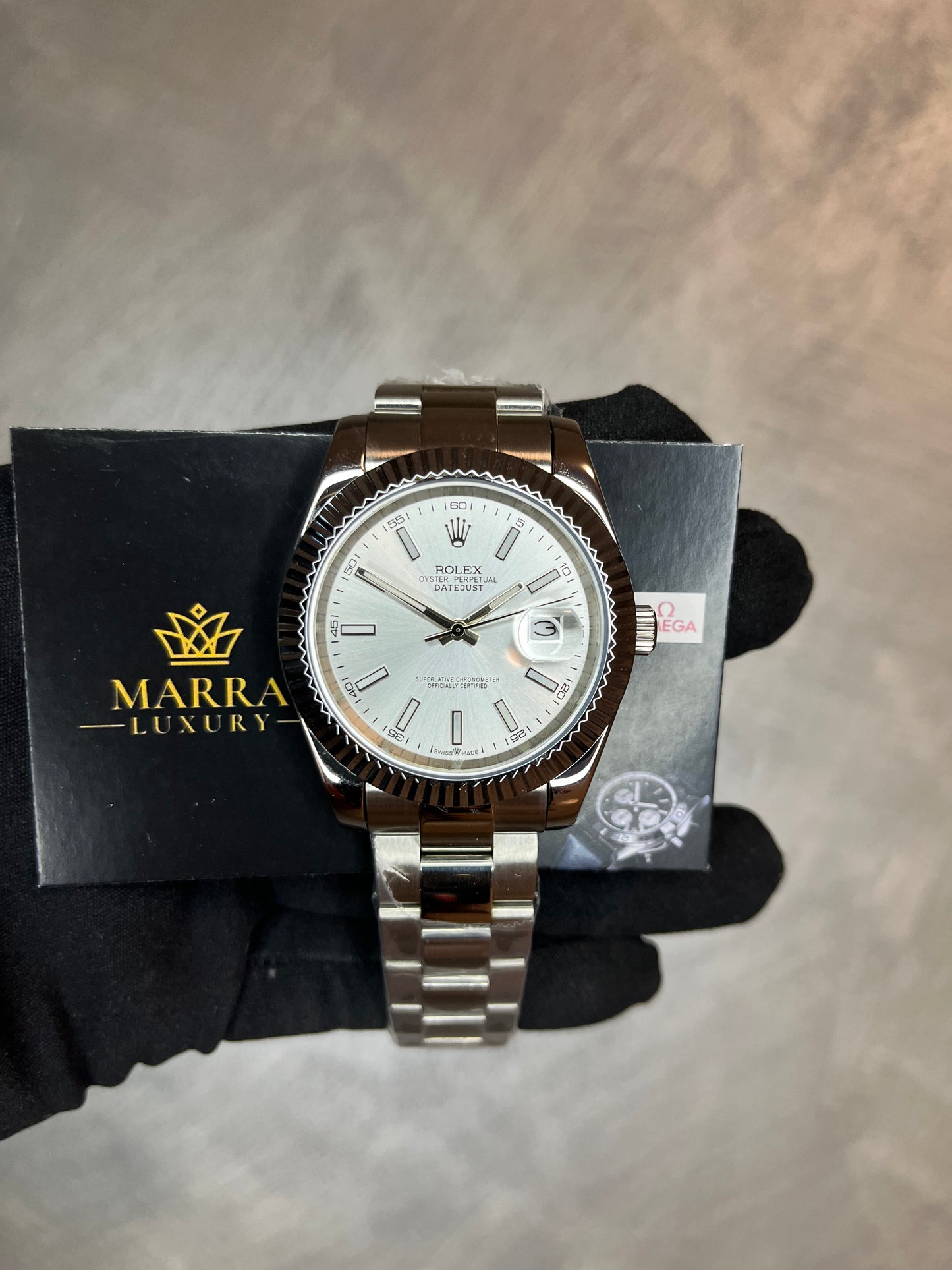 ROLEX DATEJUST CINTURINO OYSTER QUADRANTE ARGENTO