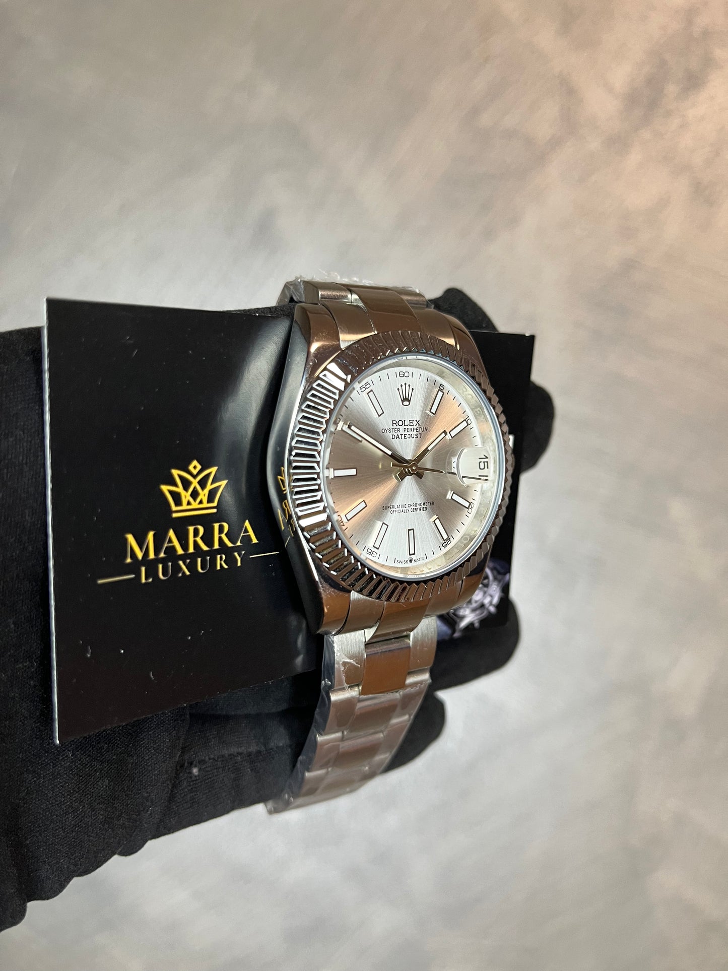 ROLEX DATEJUST CINTURINO OYSTER QUADRANTE ARGENTO