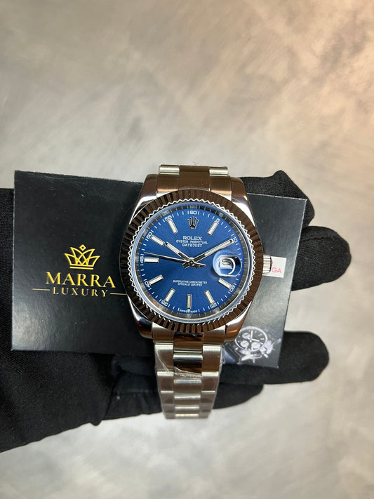 ROLEX DATEJUST CINTURINO OYSTER QUADRANTE BLU