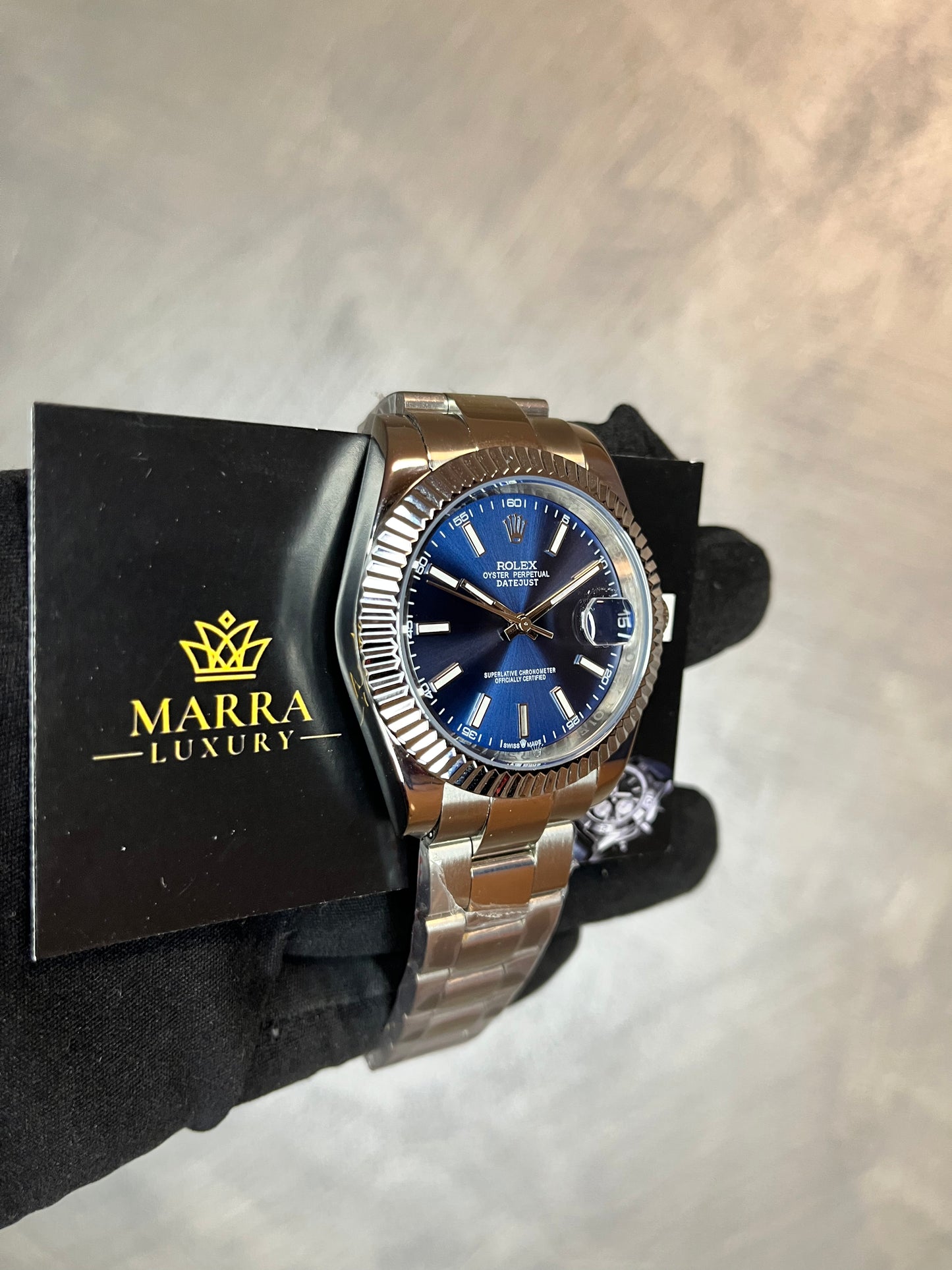ROLEX DATEJUST CINTURINO OYSTER QUADRANTE BLU
