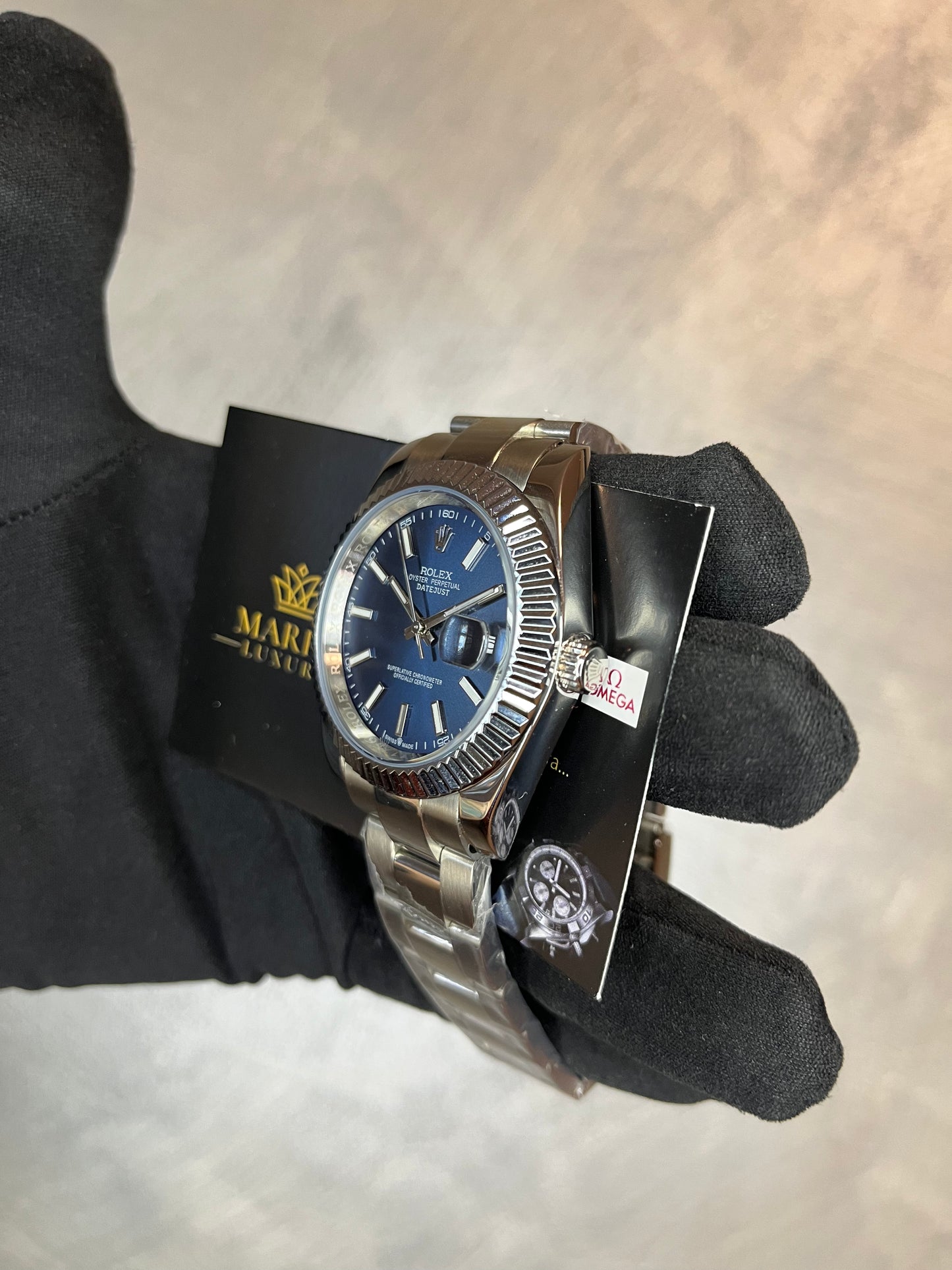ROLEX DATEJUST CINTURINO OYSTER QUADRANTE BLU