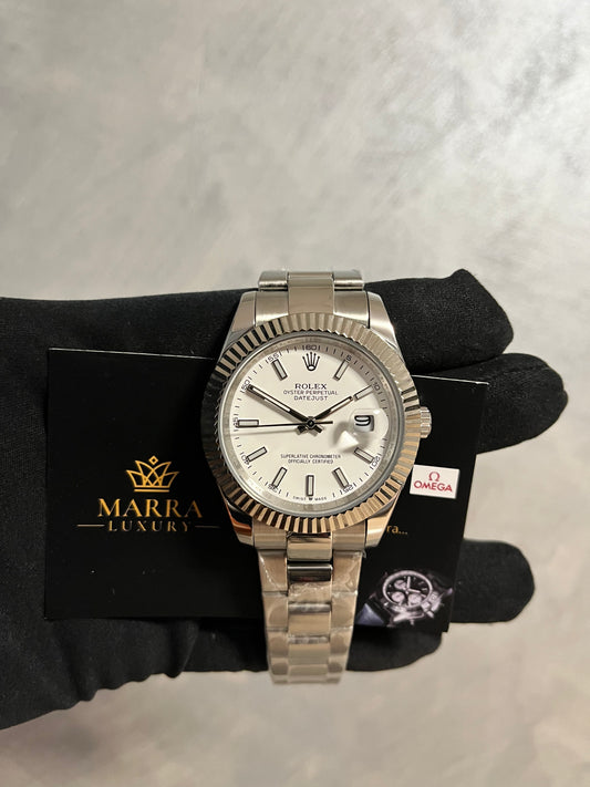 ROLEX DATEJUST CINTURINO OYSTER QUADRANTE BIANCO