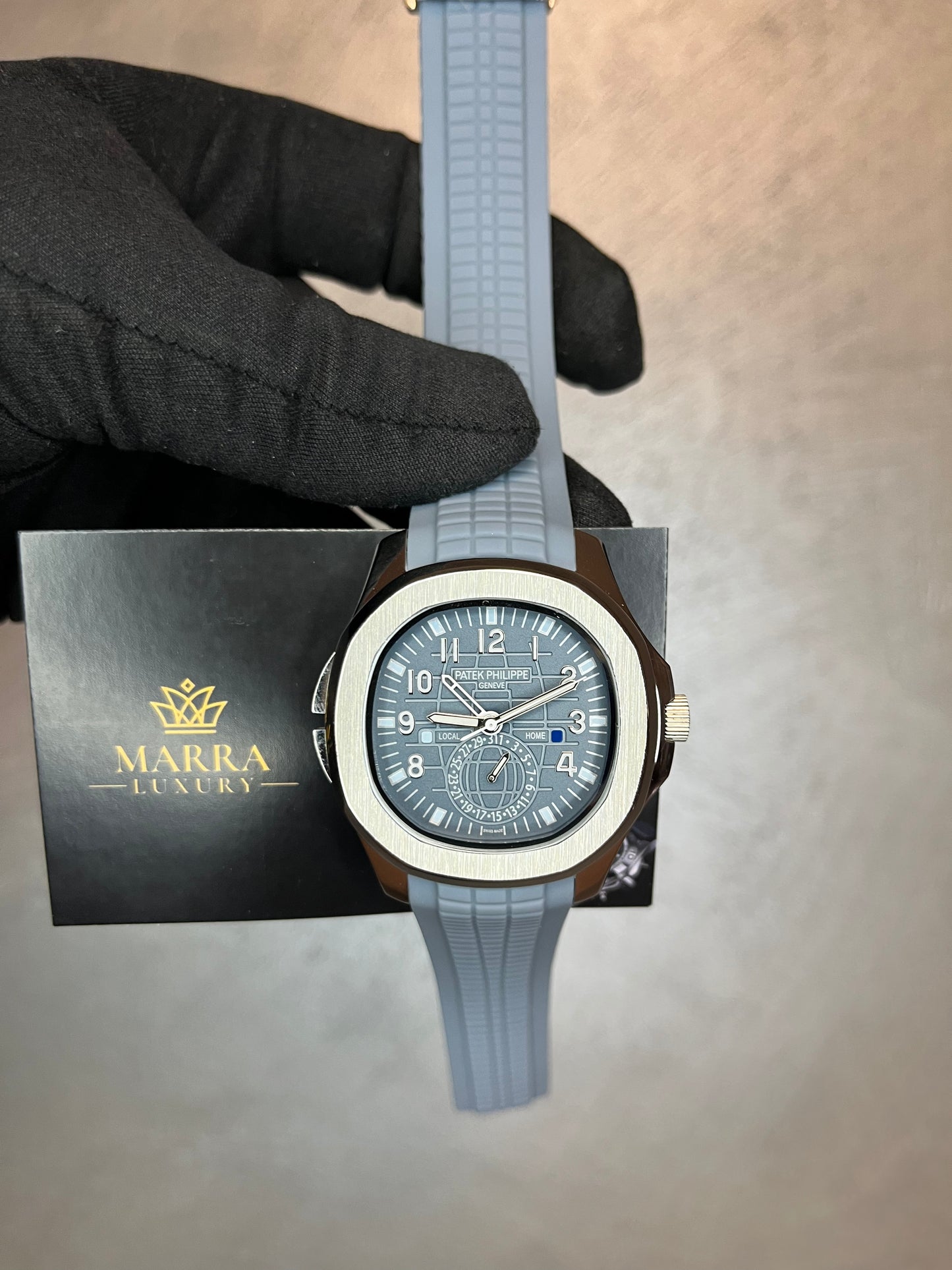 PATEK PHILIPPE AQUANAT CRONO QUADRANTE E CINTURINO AZZURO