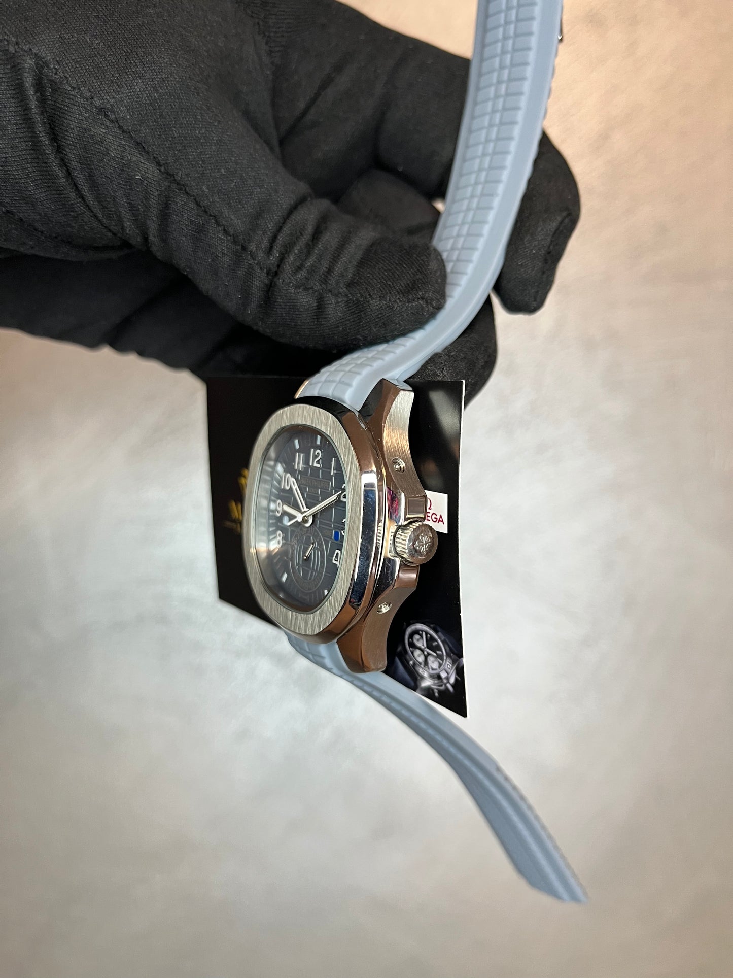 PATEK PHILIPPE AQUANAT CRONO QUADRANTE E CINTURINO AZZURO