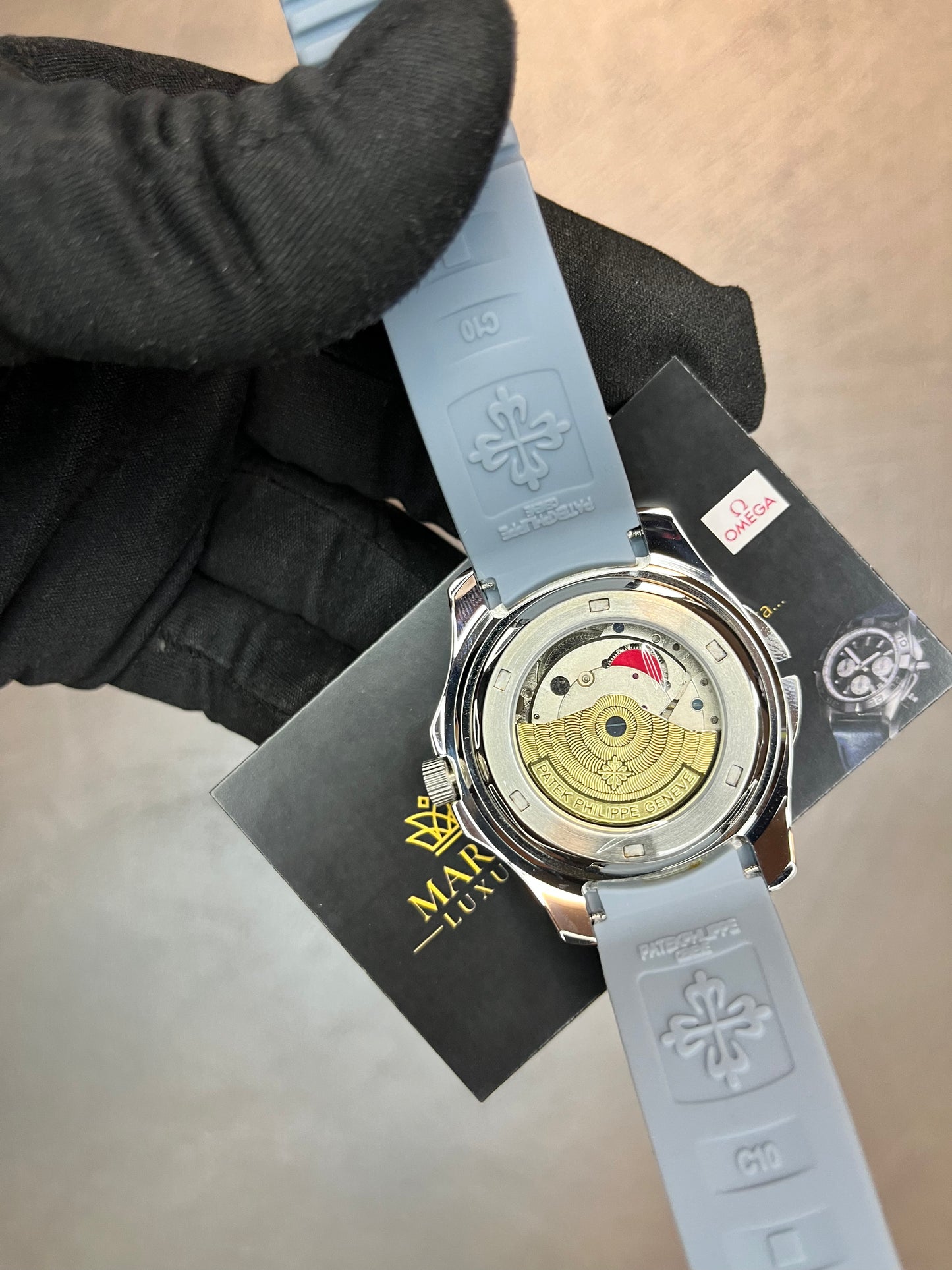 PATEK PHILIPPE AQUANAT CRONO QUADRANTE E CINTURINO AZZURO