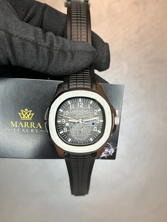 PATEK PHILIPPE AQUANAT CRONO QUADRANTE E CINTURINO NERO