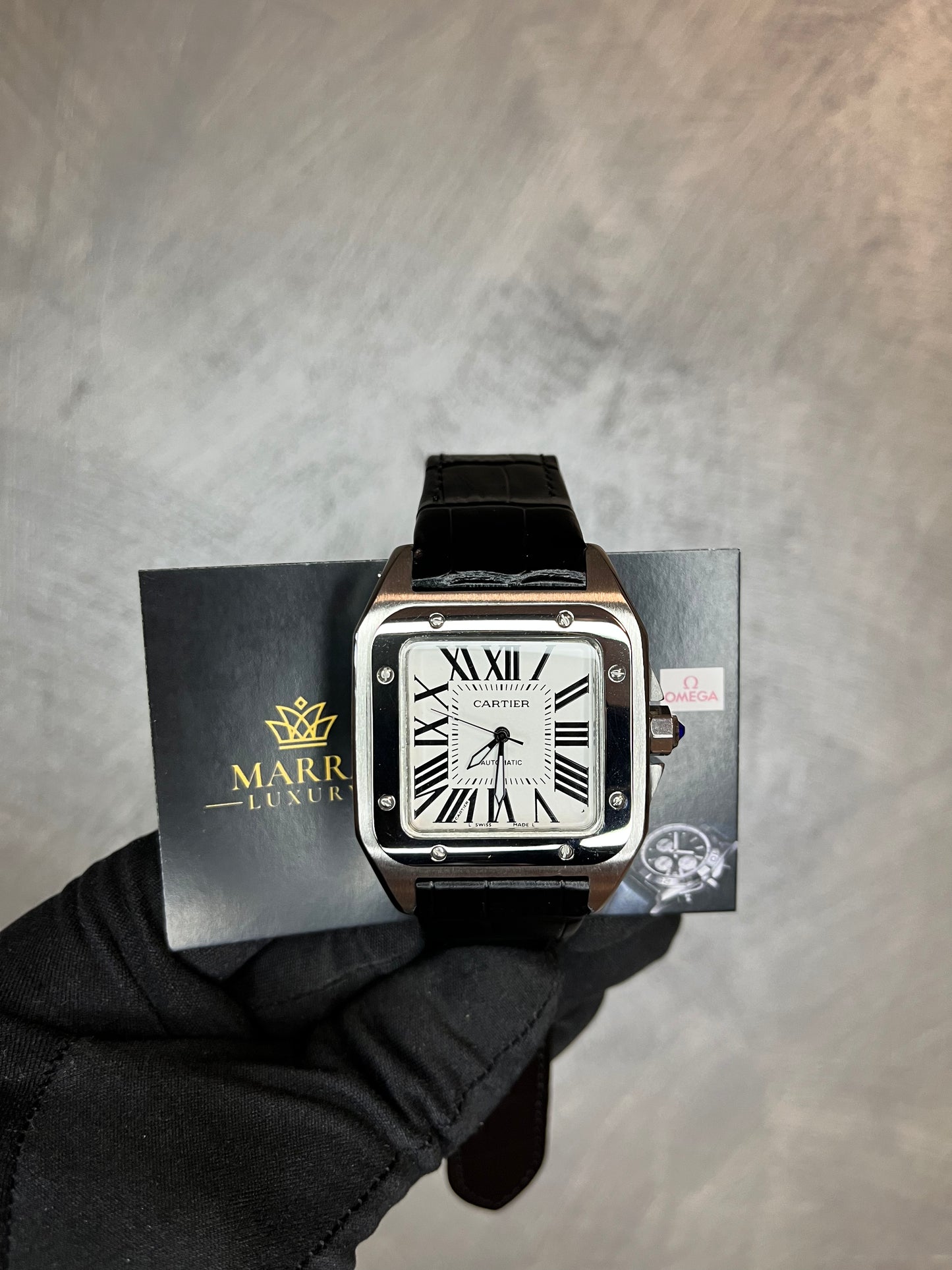 CARTIER SANTOS 40 MM ACCIAIO CON CINTURINO IN PELLE