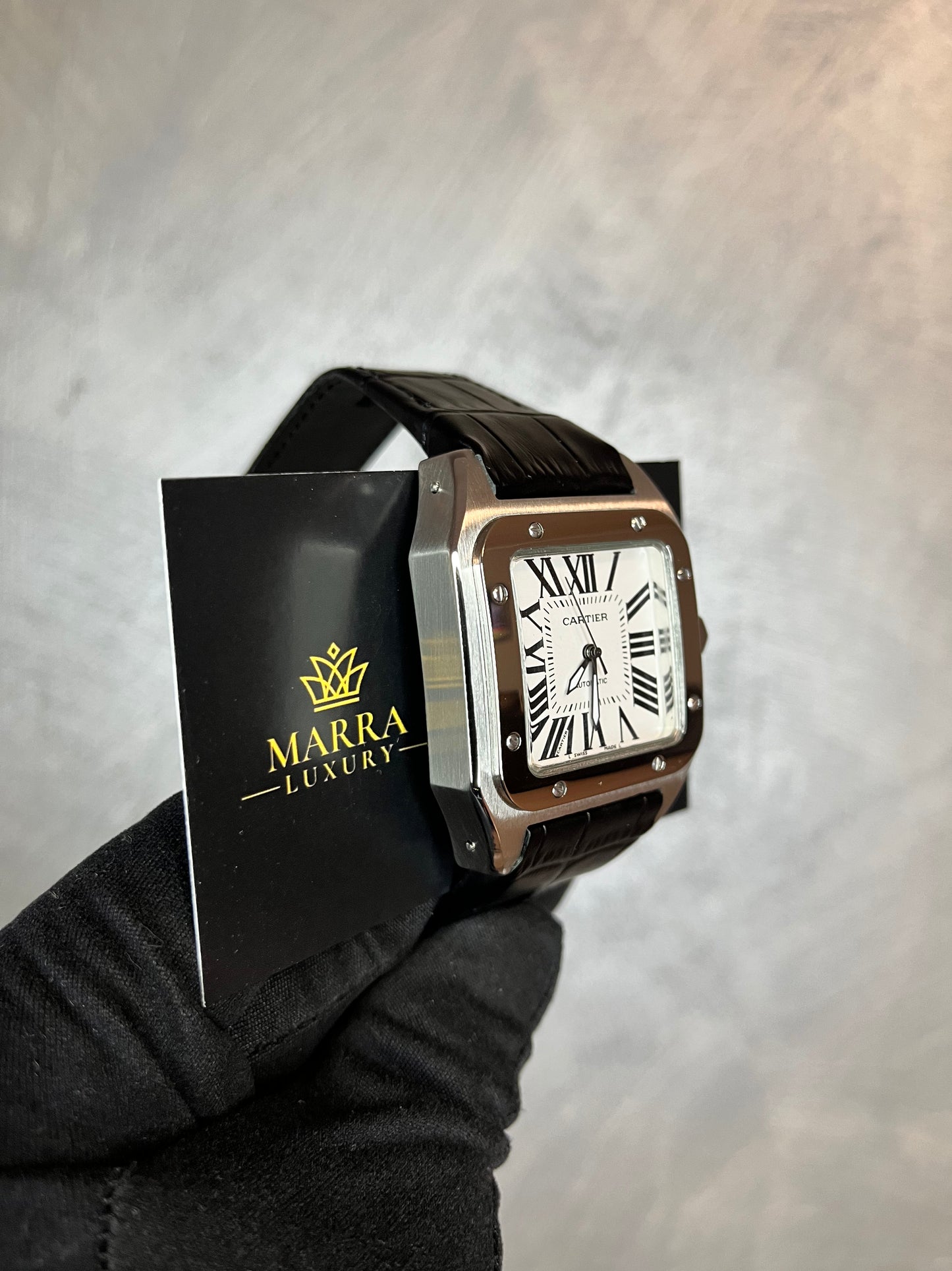 CARTIER SANTOS 40 MM ACCIAIO CON CINTURINO IN PELLE