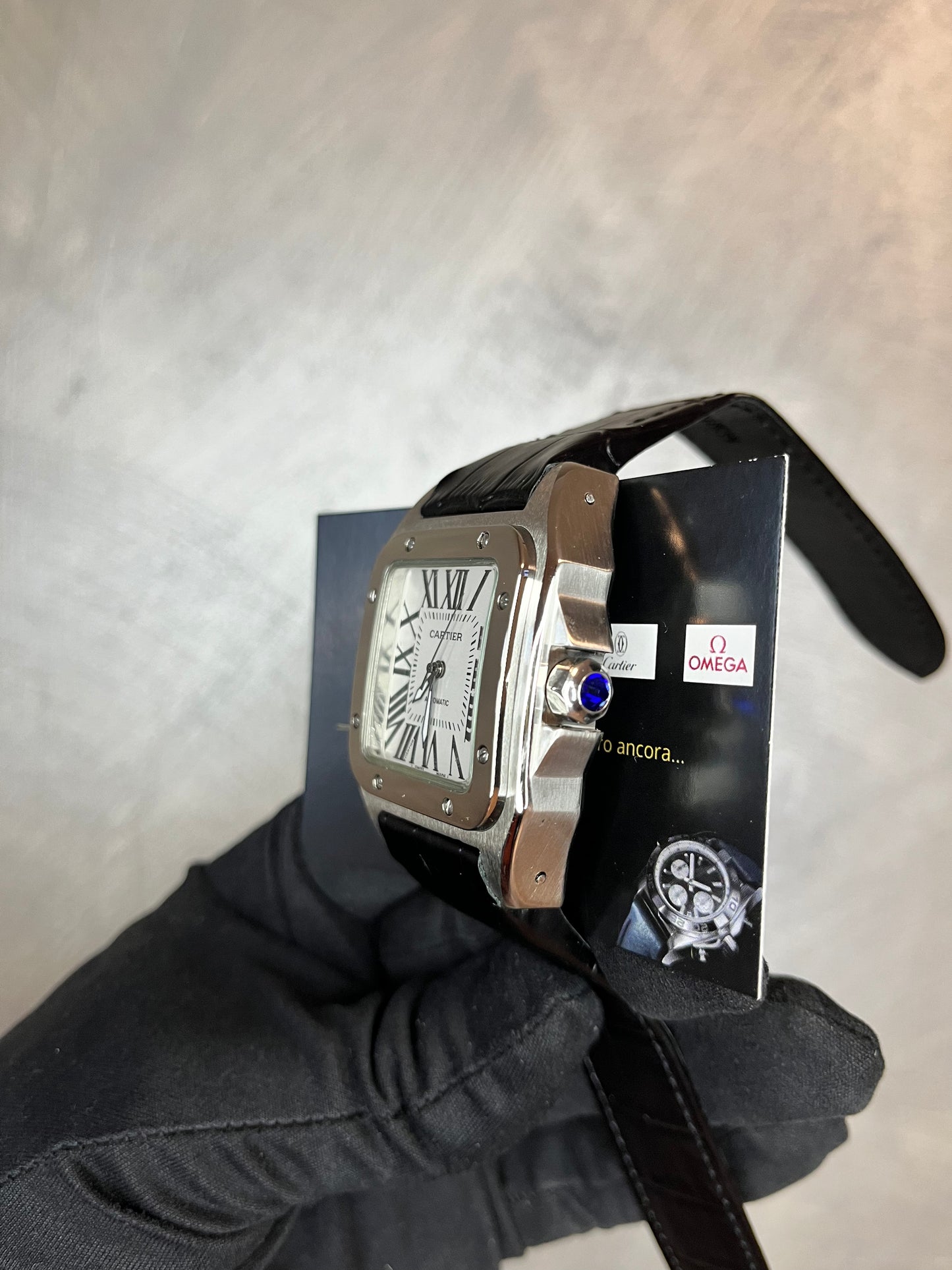 CARTIER SANTOS 40 MM ACCIAIO CON CINTURINO IN PELLE