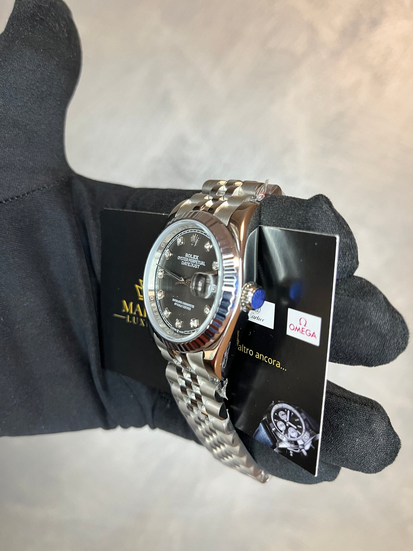 ROLEX DATEJUST JUBILEE QUADRANTE GRIGIO CON BRILLANTINI