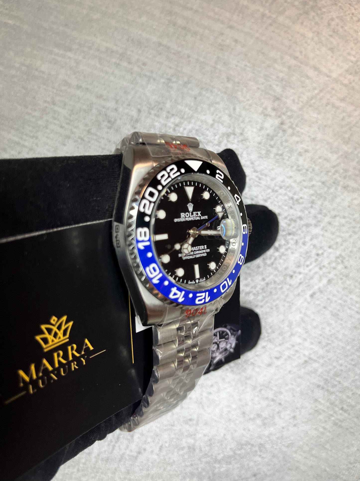 ROLEX GMT MASTER JUBILEE BATMAN BLU E NERO