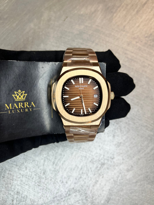 PATEK PHILIPPE NAUTILUS ORO ROSA QUADRANTE MARRONE