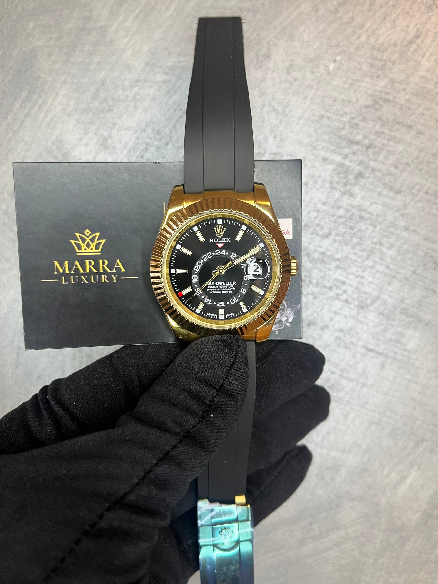 ROLEX SKYDWELLER OYSTER FLEX ORO QUADRANTE NERO