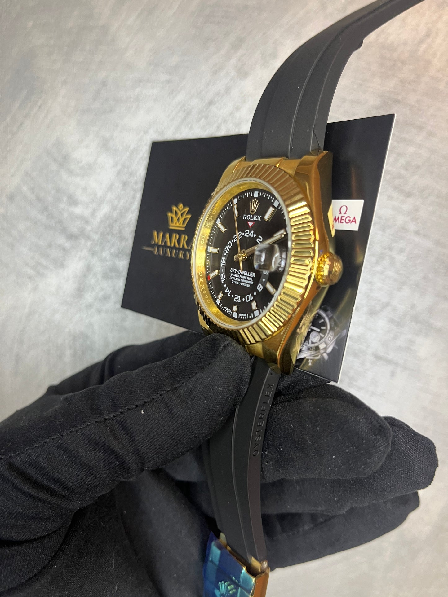 ROLEX SKYDWELLER OYSTER FLEX ORO QUADRANTE NERO