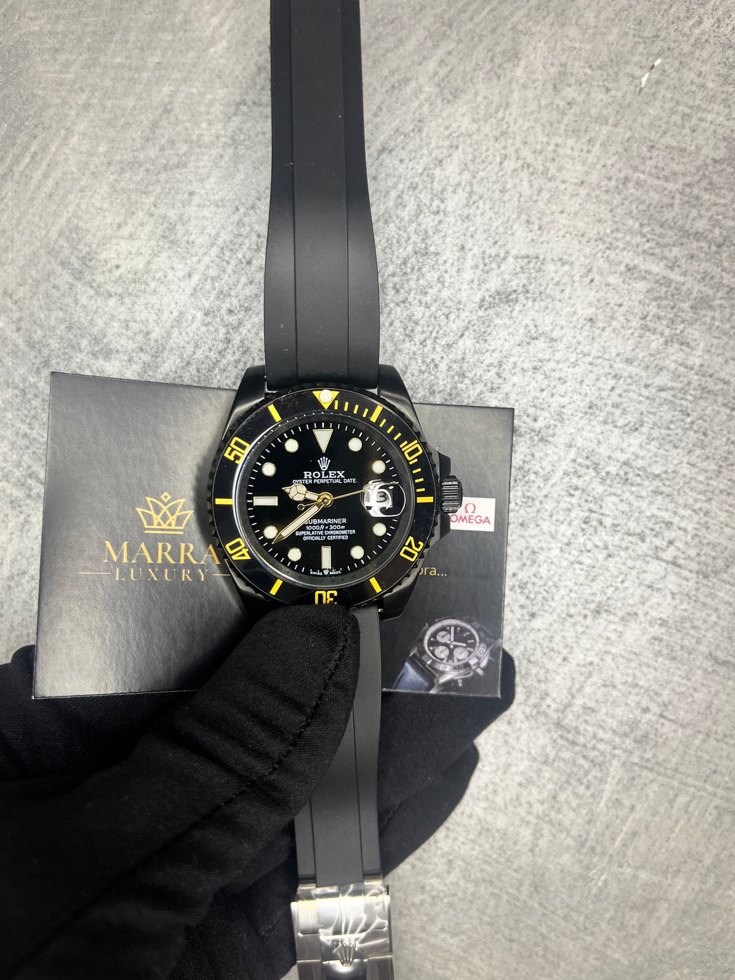 ROLEX SUBMARINER OYSTER FLEX GHIERA ORO E NERA