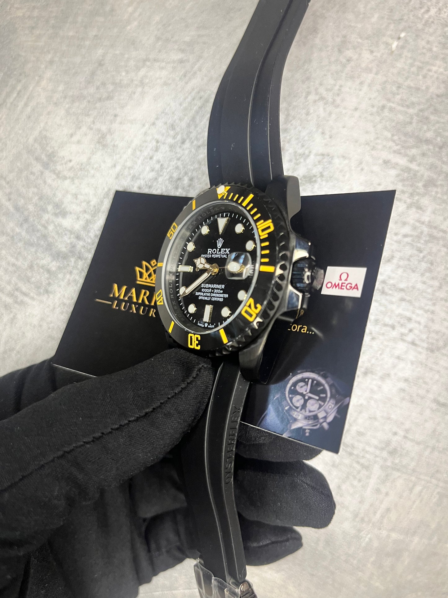 ROLEX SUBMARINER OYSTER FLEX GHIERA ORO E NERA