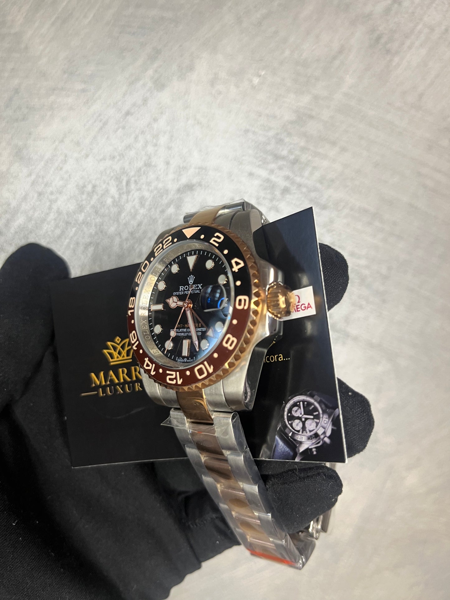 ROLEX GMT MASTER ROOT BEER ORO ROSA E ACCIAIO