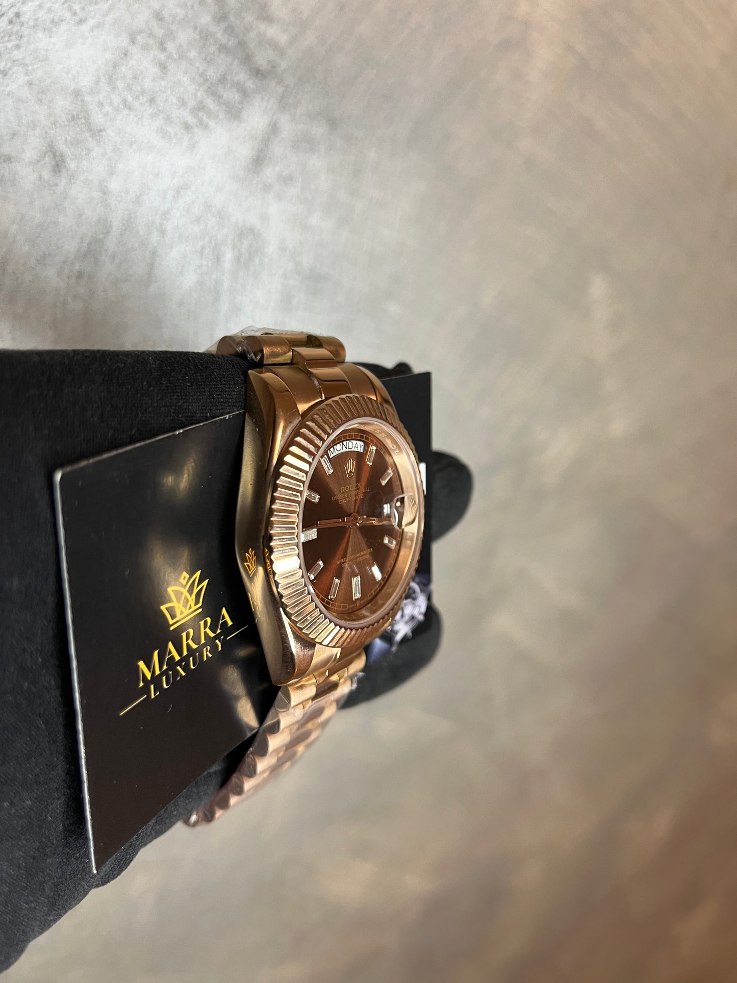 ROLEX DAYDATE PRESIDENT ORO ROSA QUADRANTE CHOCOLAT