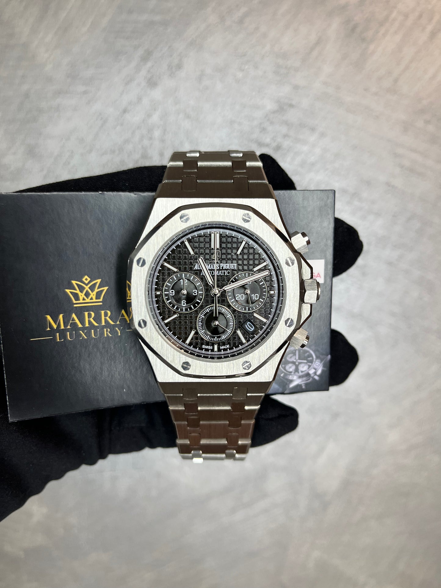 AUDEMARS PIGUET ROYAL OAK CHRONO ACCIAIO QUADRANTE NERO CRONO NERO