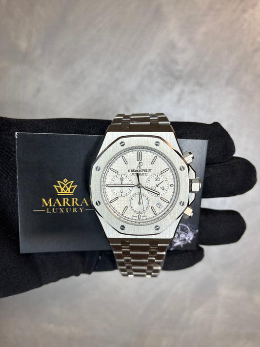 AUDEMARS PIGUET ROYAL OAK CHRONO ACCIAIO QUADRANTE BIANCO