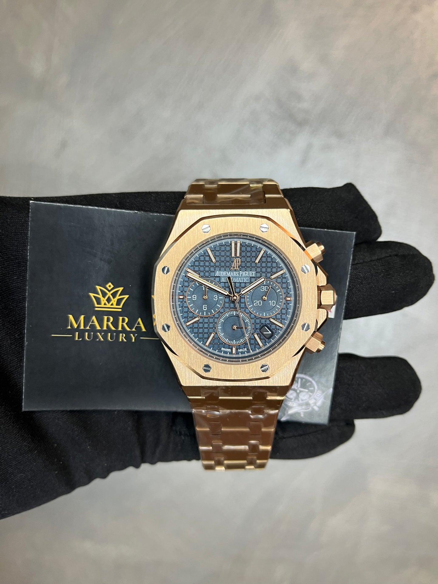 AUDEMARS PIGUET ROYAL OAK CHRONO ORO ROSA QUADRANTE BLU