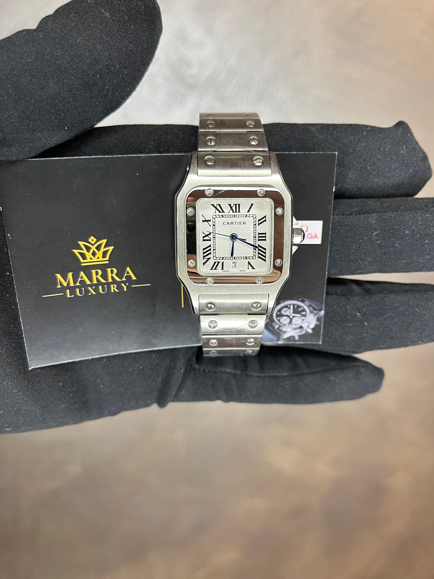 CARTIER SANTOS LADY 29MM ACCIAIO QUADRANTE BIANCO