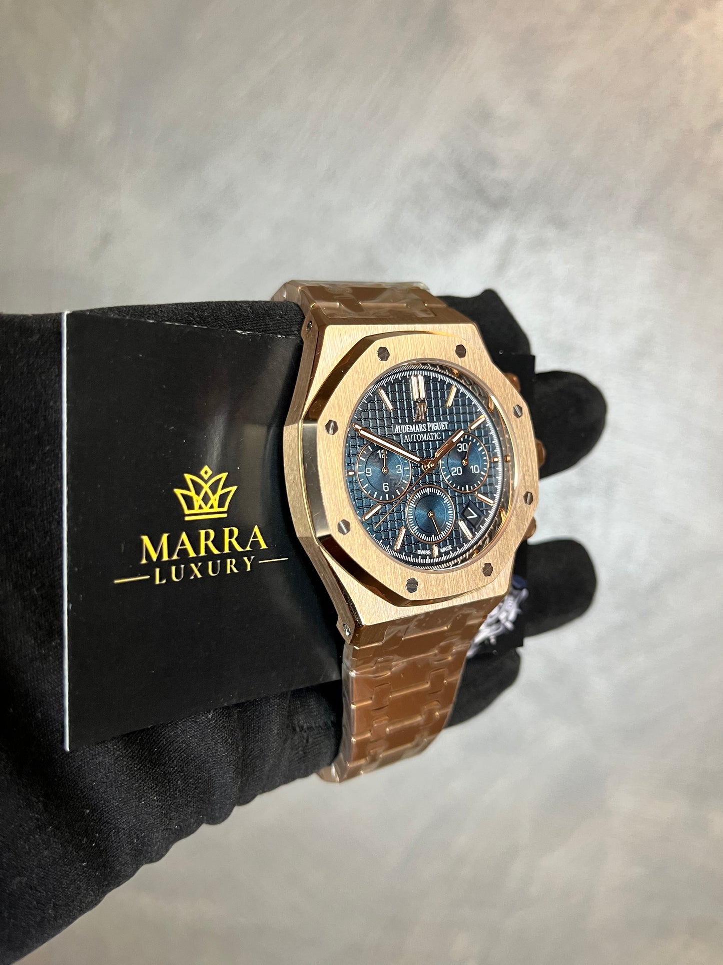 AUDEMARS PIGUET ROYAL OAK CHRONO ORO ROSA QUADRANTE BLU