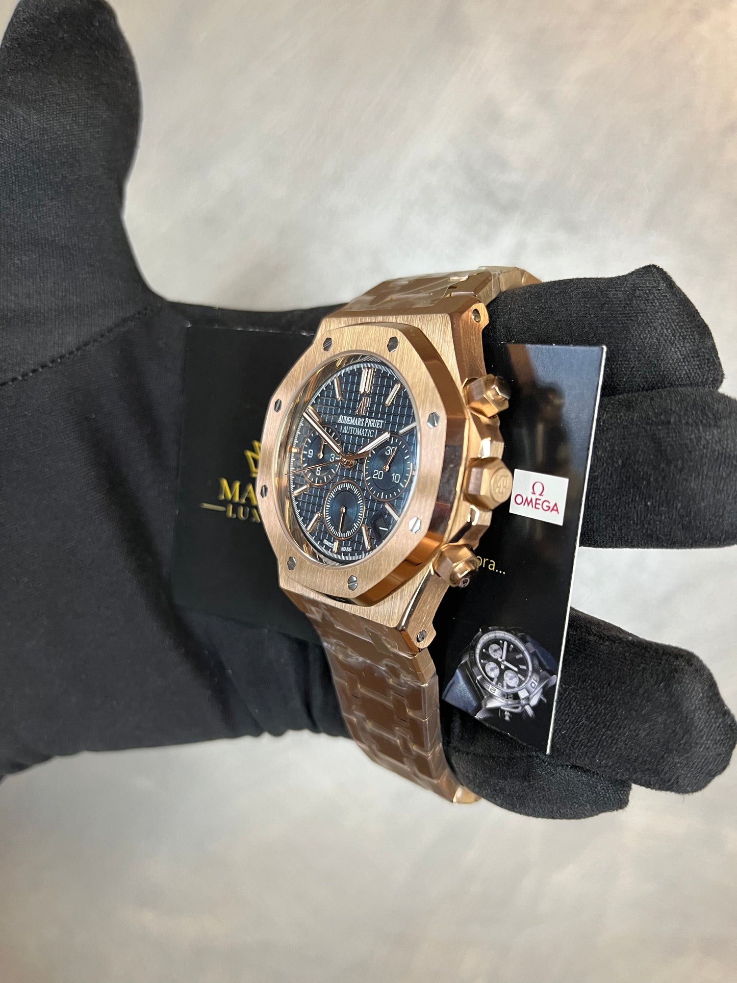 AUDEMARS PIGUET ROYAL OAK CHRONO ORO ROSA QUADRANTE BLU