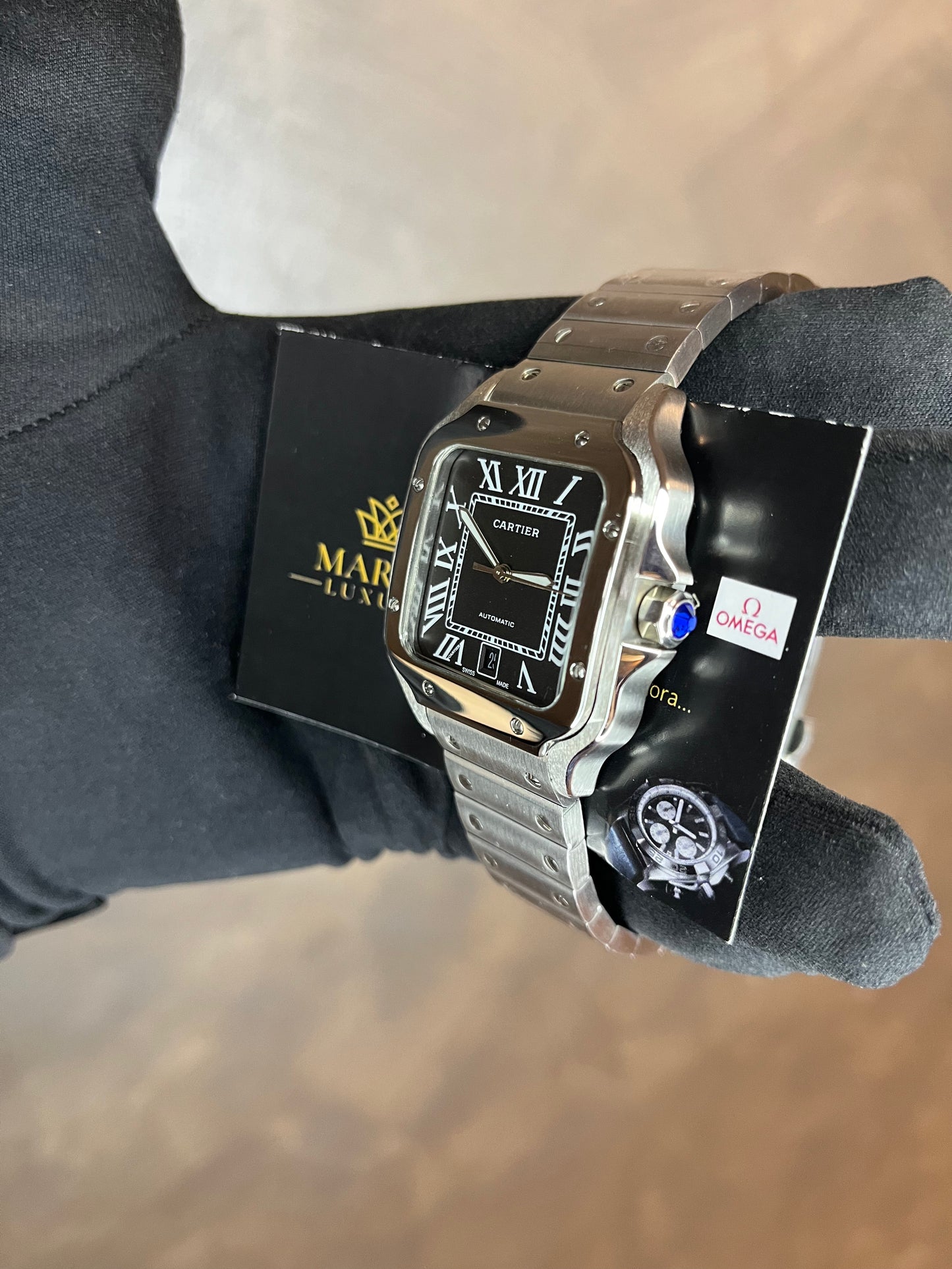 CARTIER SANTOS 40 MM DATA QUADRANTE NERO