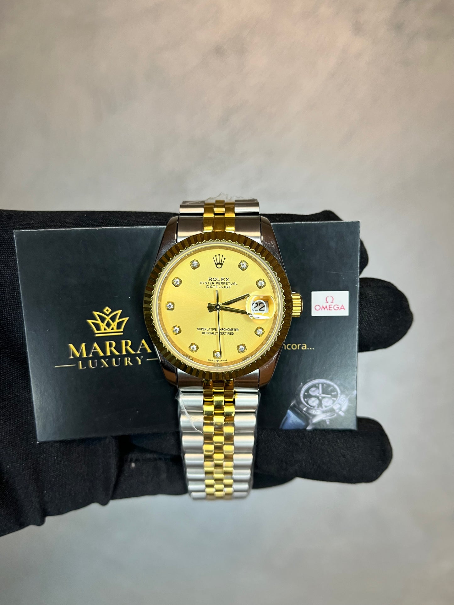 ROLEX DATEJUST JUBILEE QUADRANTE  ORO CON BRILLANTINI