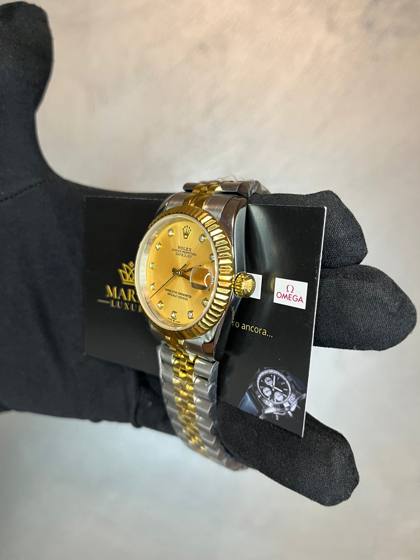 ROLEX DATEJUST JUBILEE QUADRANTE  ORO CON BRILLANTINI