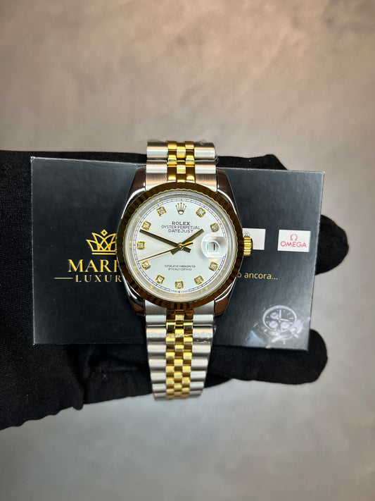 ROLEX DATEJUST JUBILEE QUADRANTE  CHAMPAGNE ACCIAIO E ORO CON BRILLANTINI