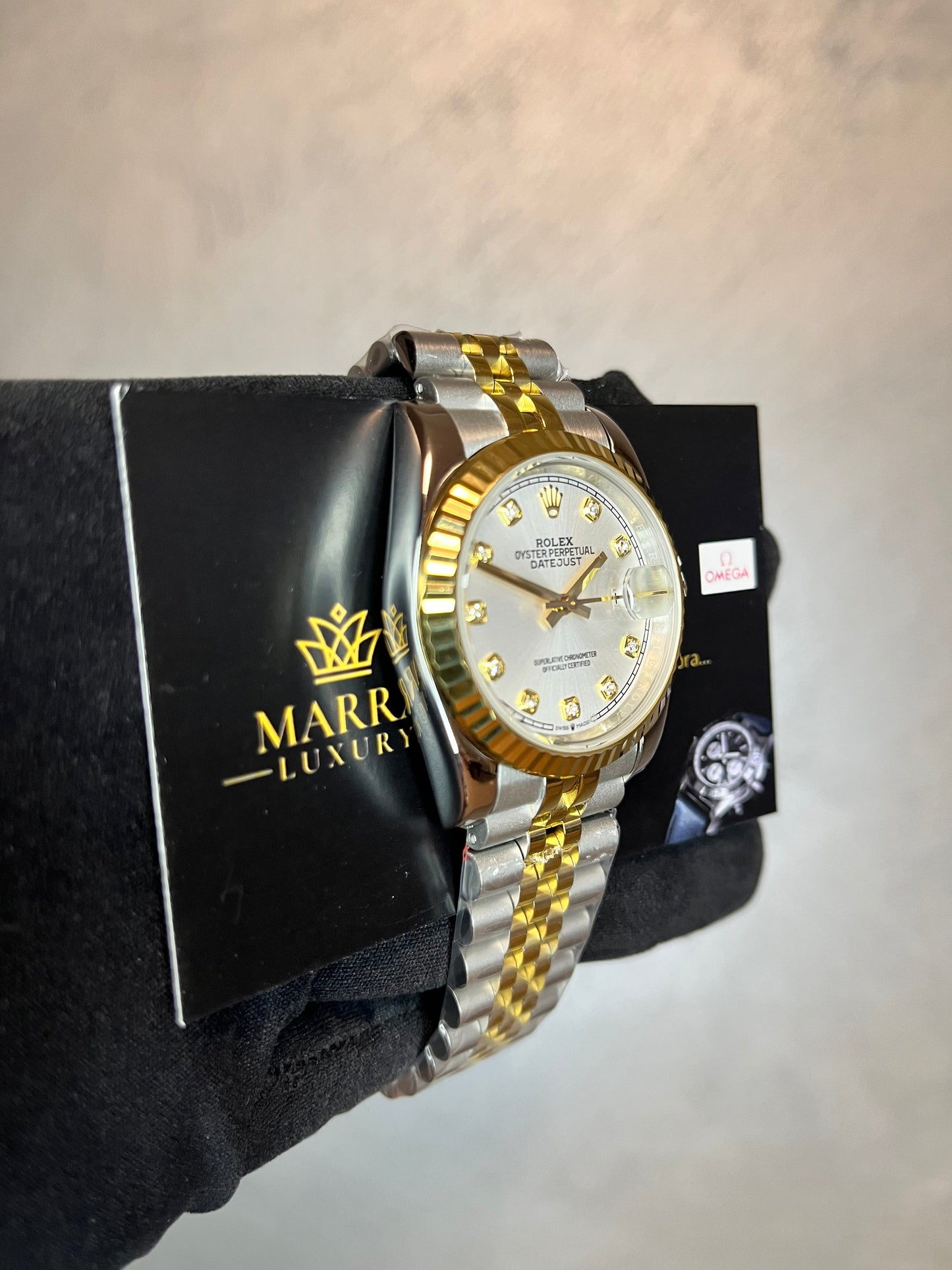 ROLEX DATEJUST JUBILEE QUADRANTE  CHAMPAGNE ACCIAIO E ORO CON BRILLANTINI