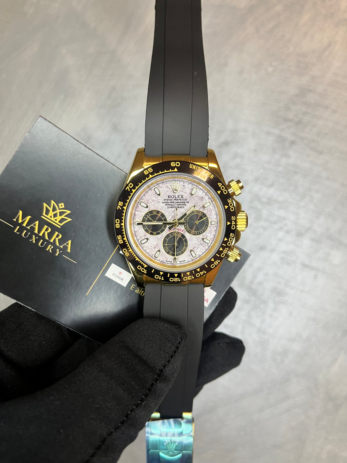 ROLEX DAYTONA OYSTERFLEX CASSA ORO QUADRANTE METEORITE