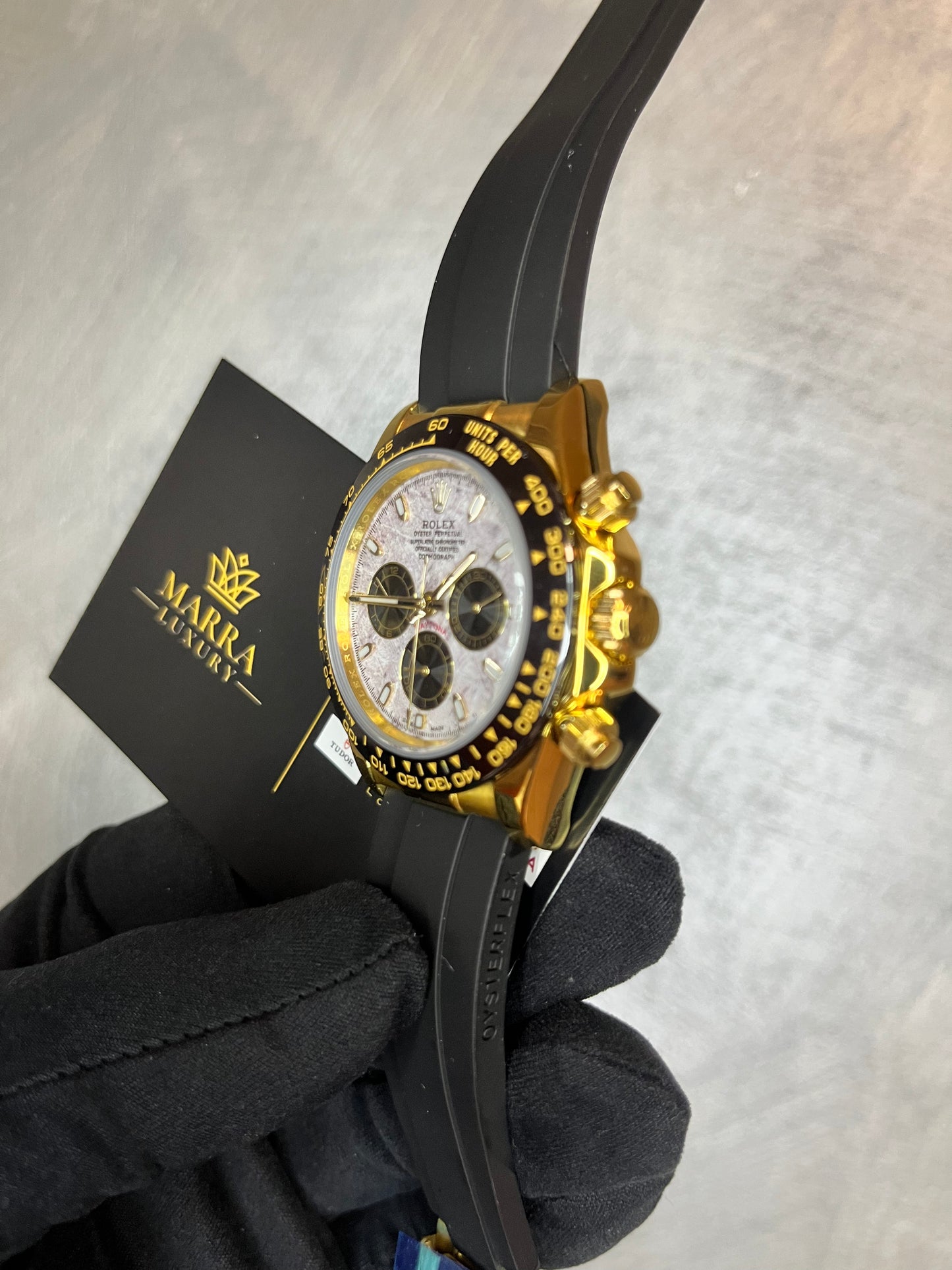 ROLEX DAYTONA OYSTERFLEX CASSA ORO QUADRANTE METEORITE