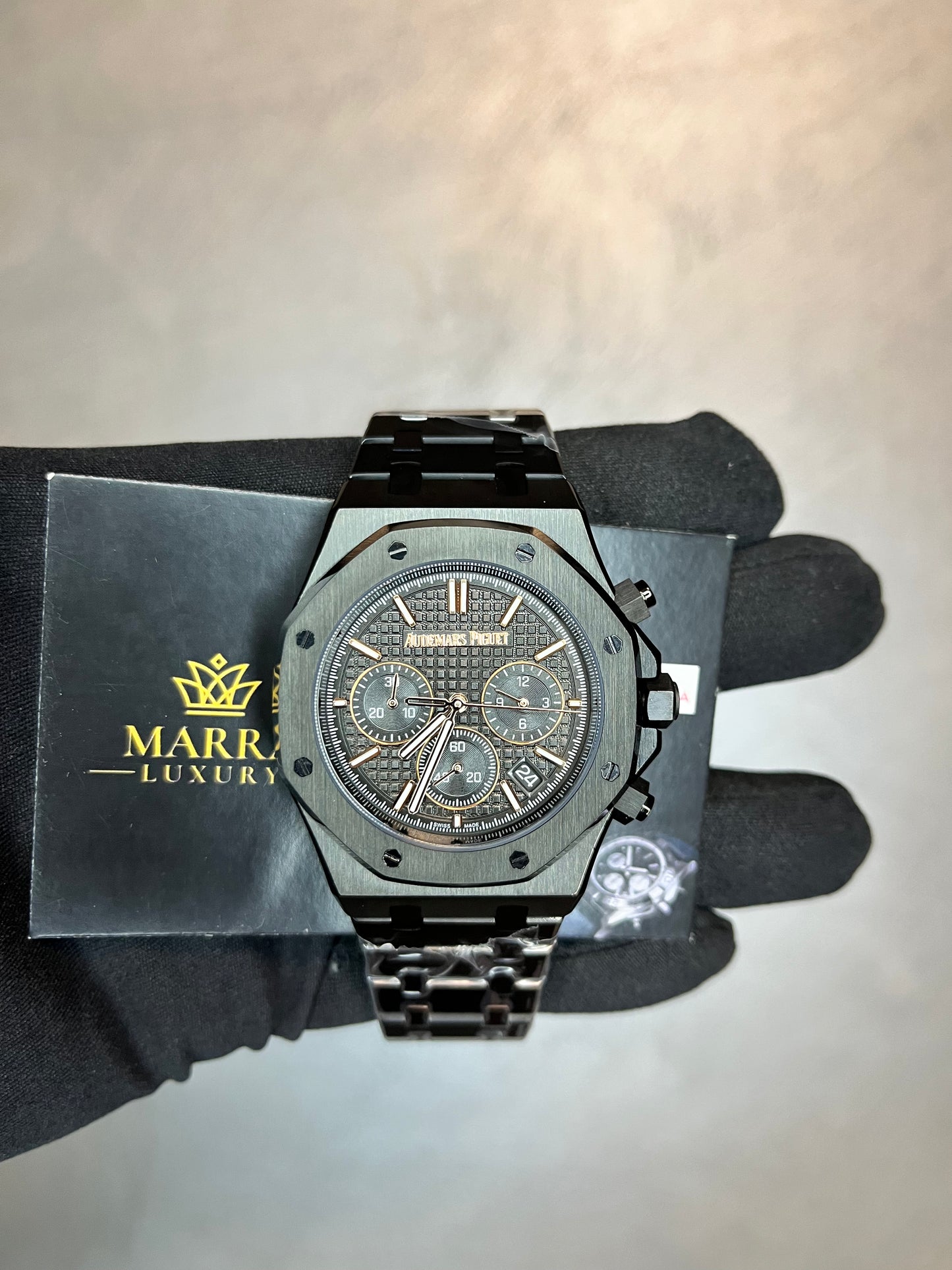 AUDEMARS PIGUET ROYAL OAK CHRONO FULL BLACK CON DETTAGLI ORO