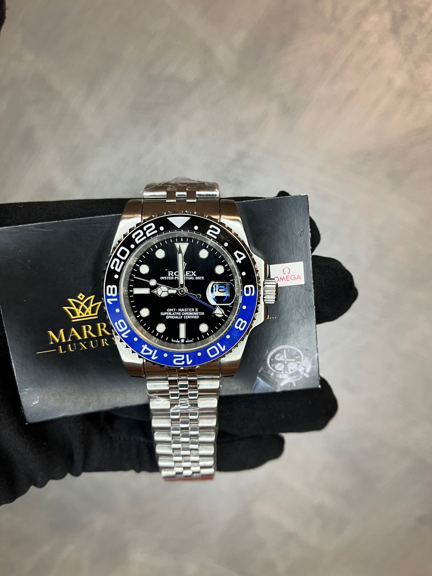 ROLEX GMT MASTER JUBILEE BATMAN BLU E NERO