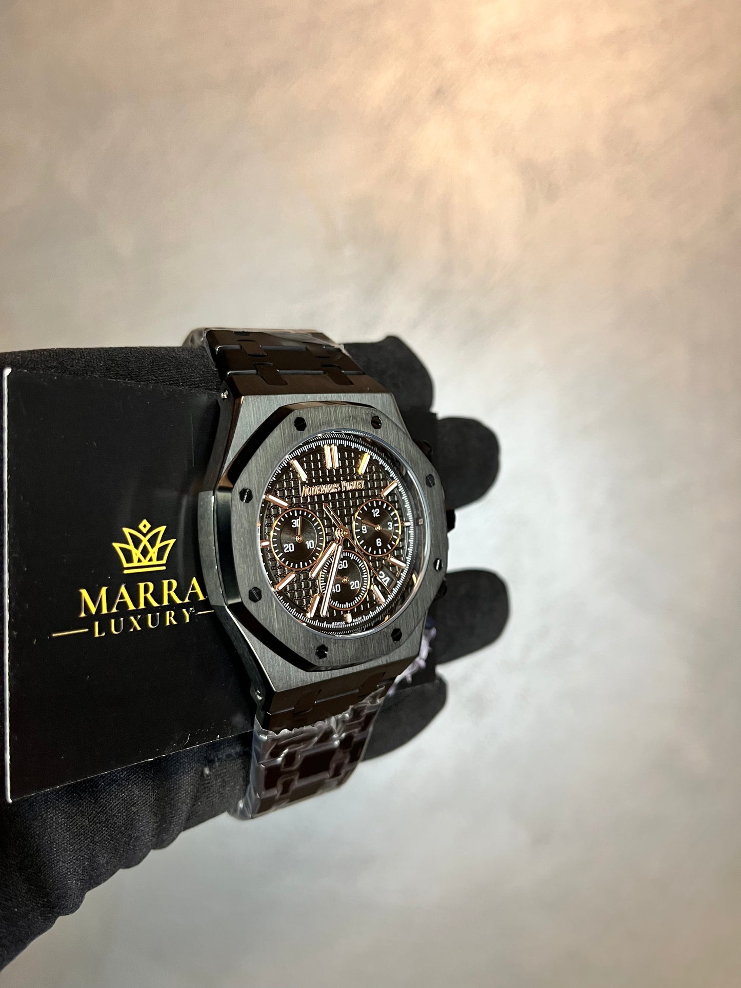 AUDEMARS PIGUET ROYAL OAK CHRONO FULL BLACK CON DETTAGLI ORO