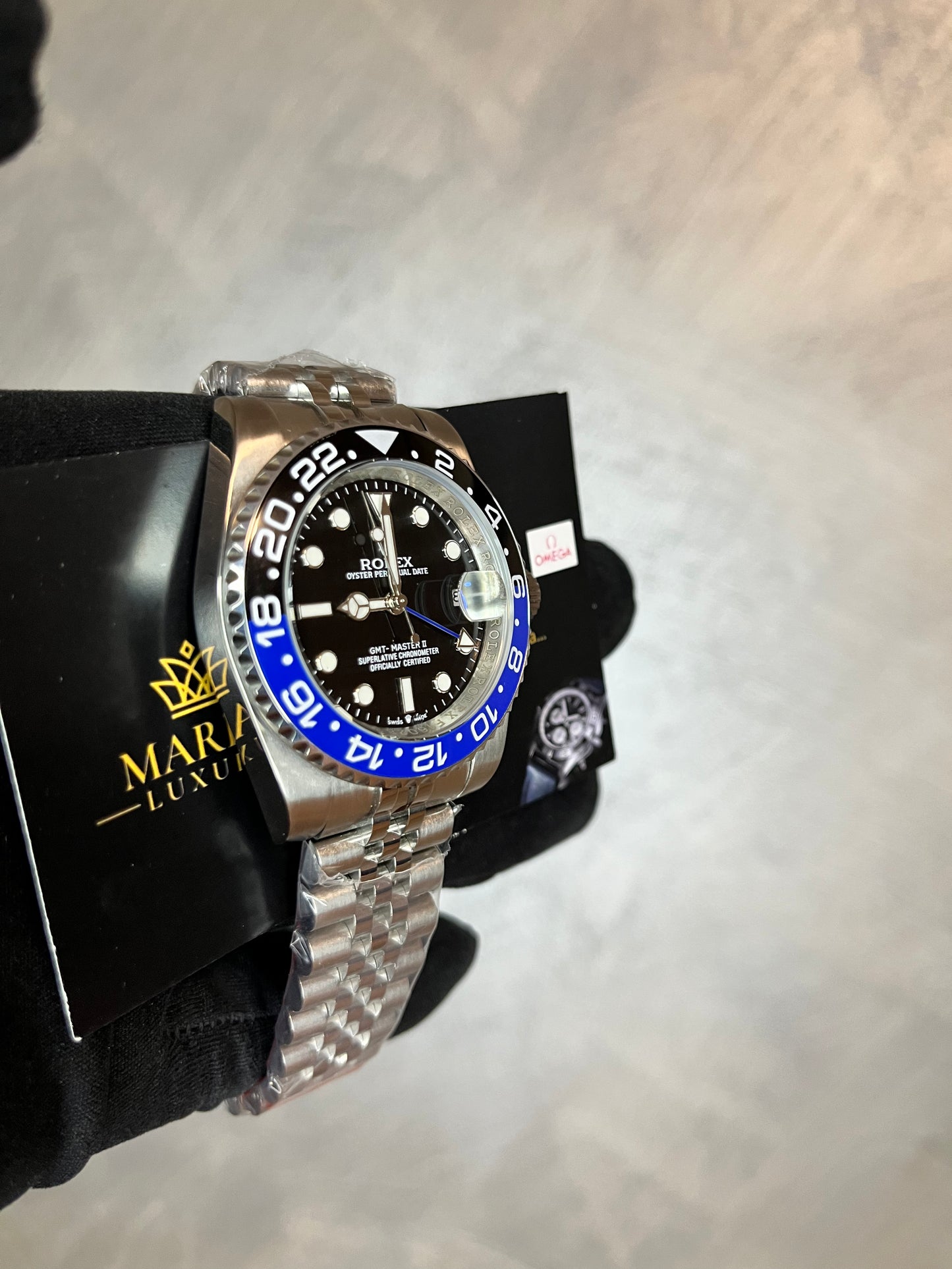 ROLEX GMT MASTER JUBILEE BATMAN BLU E NERO