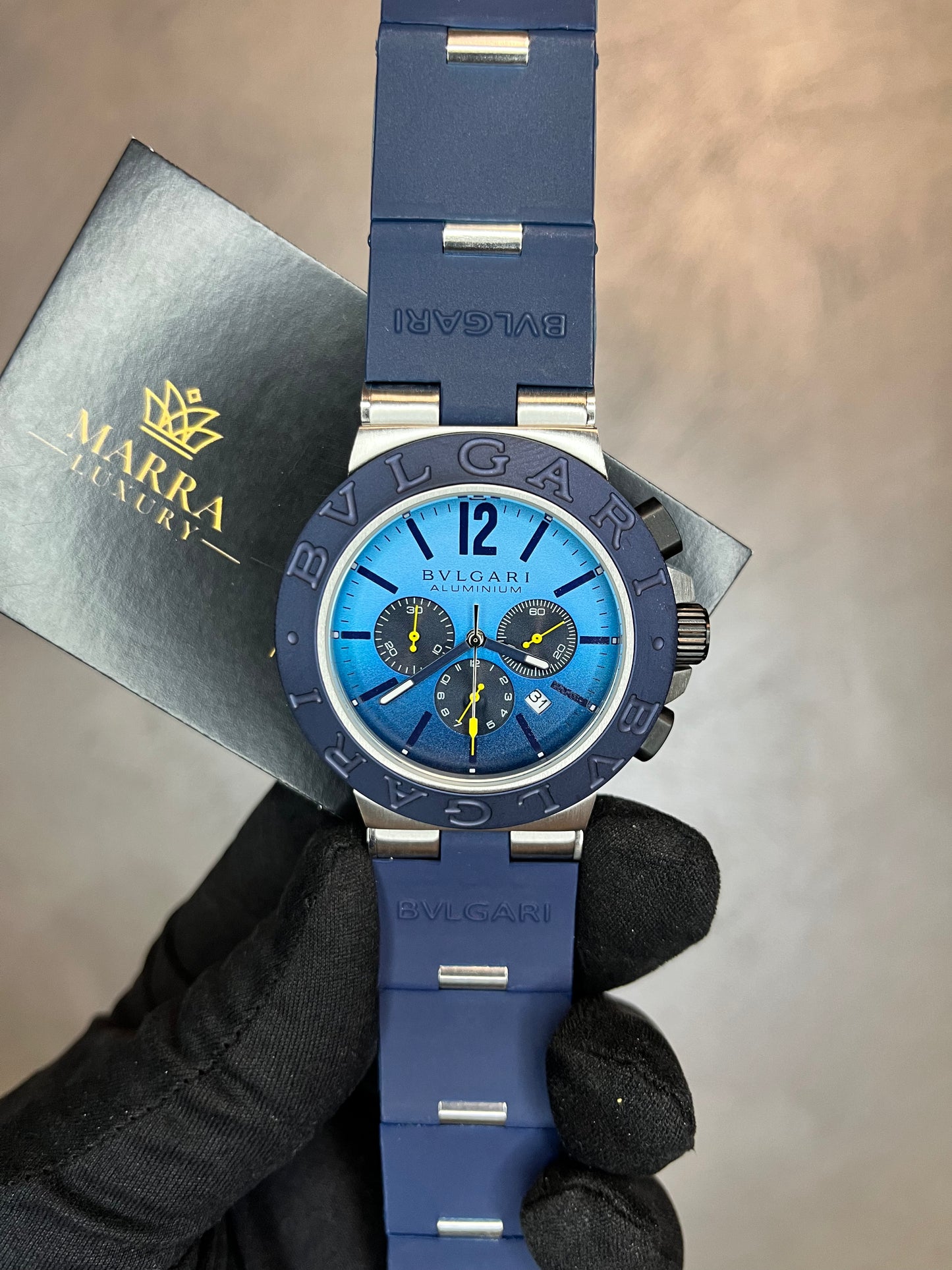 BULGARI ALUMINIUM CRONO  BLU QUADRANTE BLU