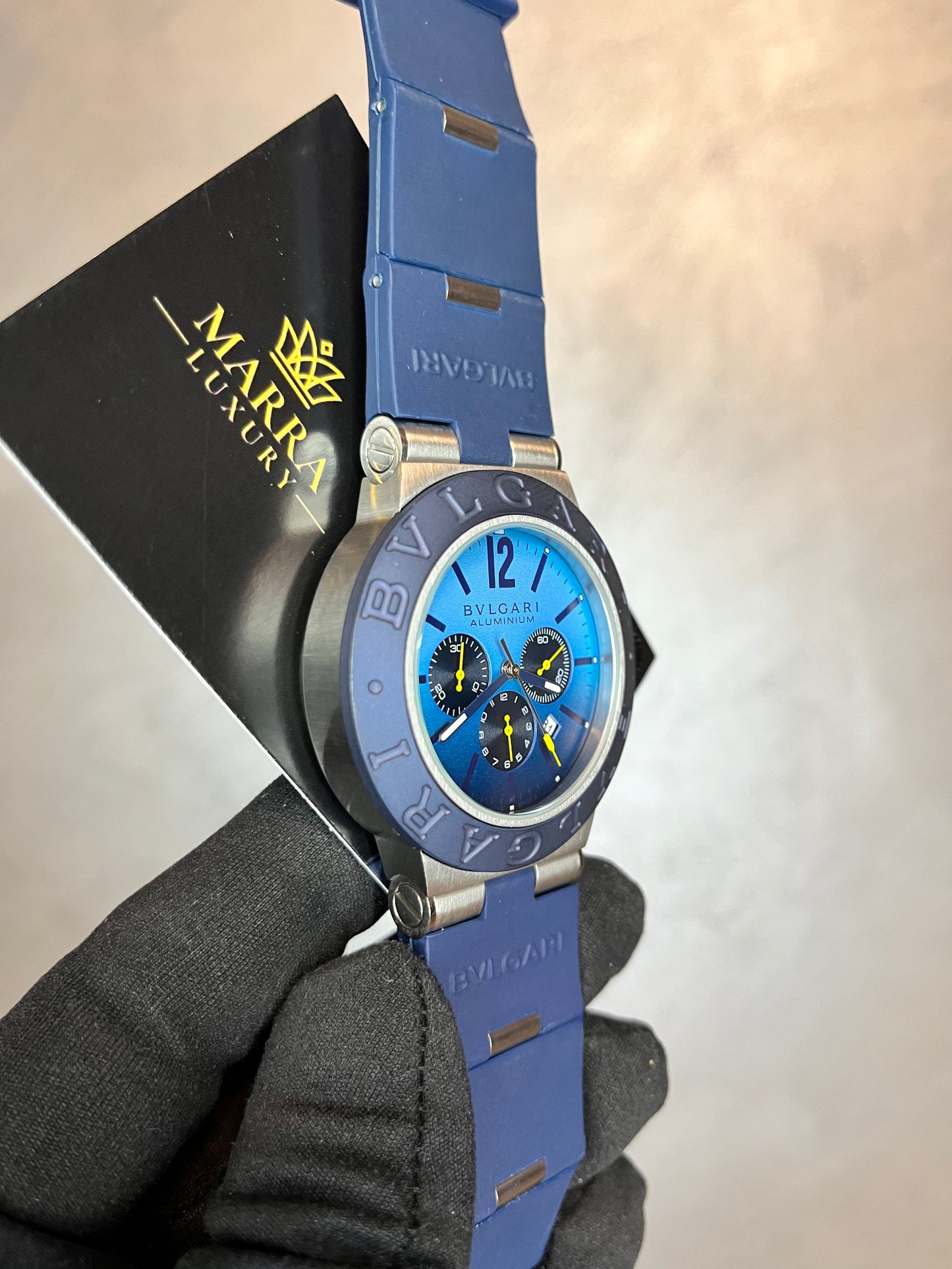BULGARI ALUMINIUM CRONO  BLU QUADRANTE BLU