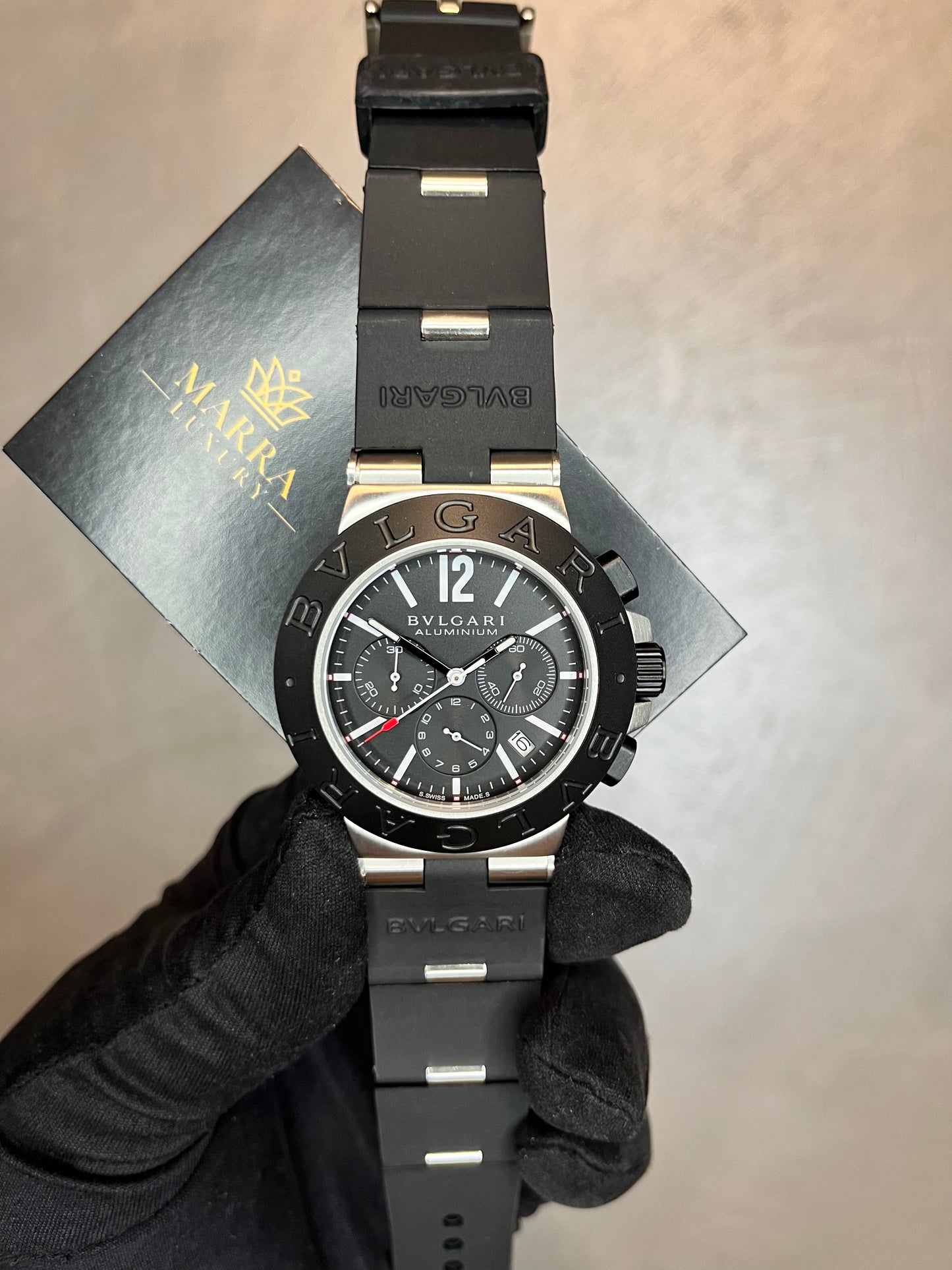 BULGARI ALUMINIUM CRONO  NERO QUADRANTE NERO
