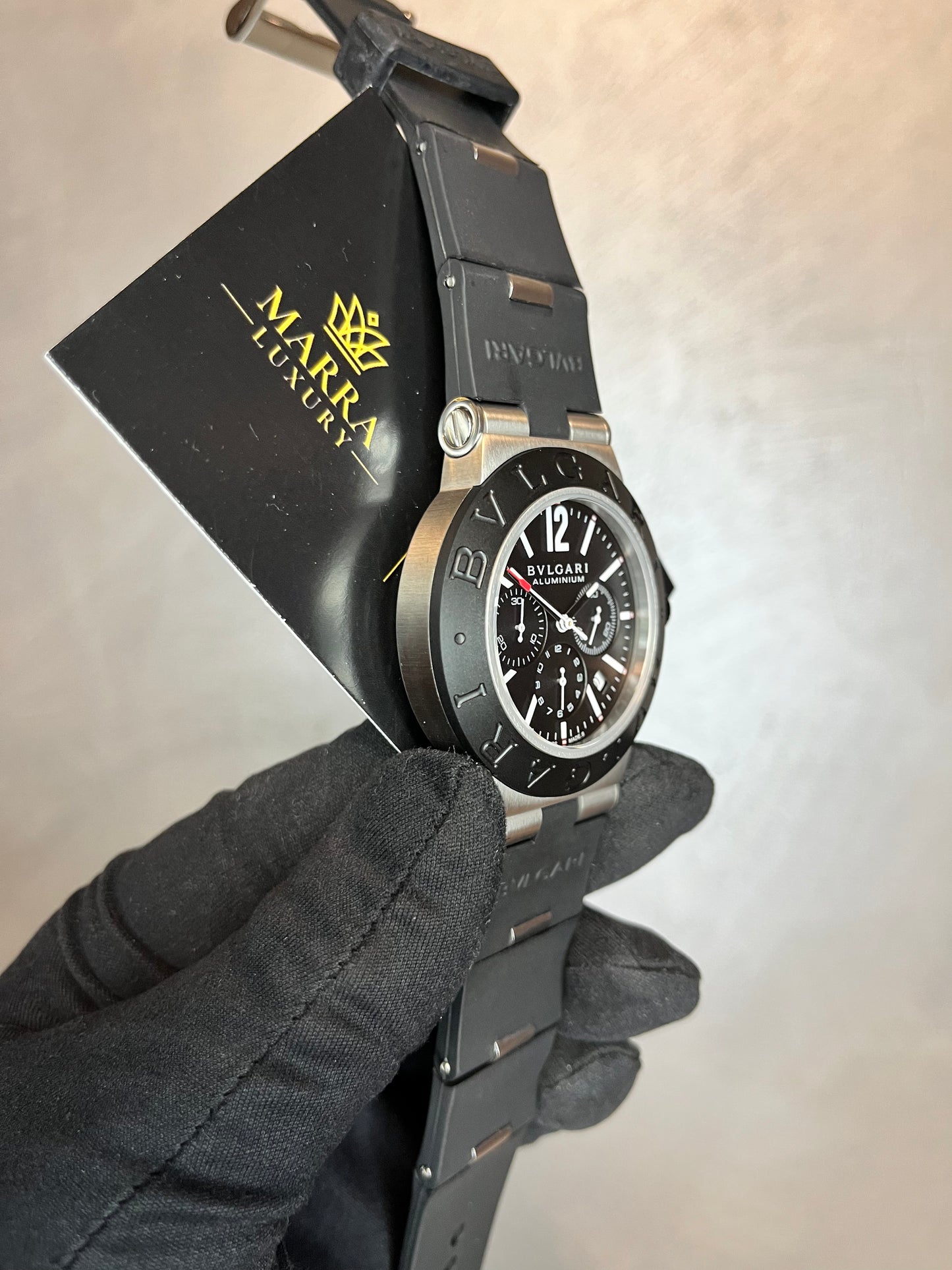 BULGARI ALUMINIUM CRONO  NERO QUADRANTE NERO