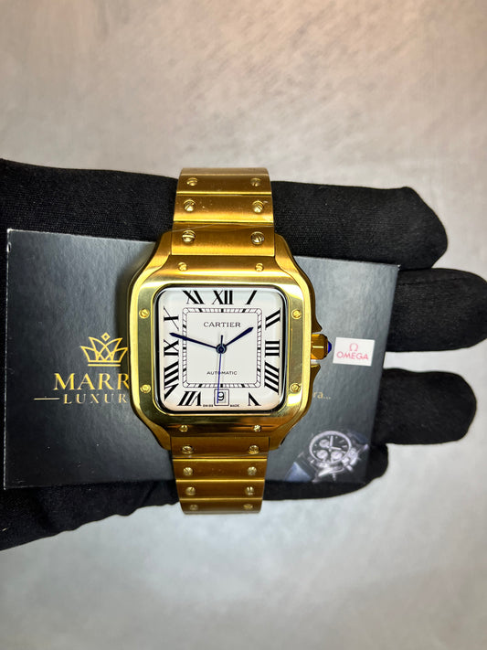 CARTIER SANTOS ORO GIALLO 40 MM QUADRANTE BIANCO