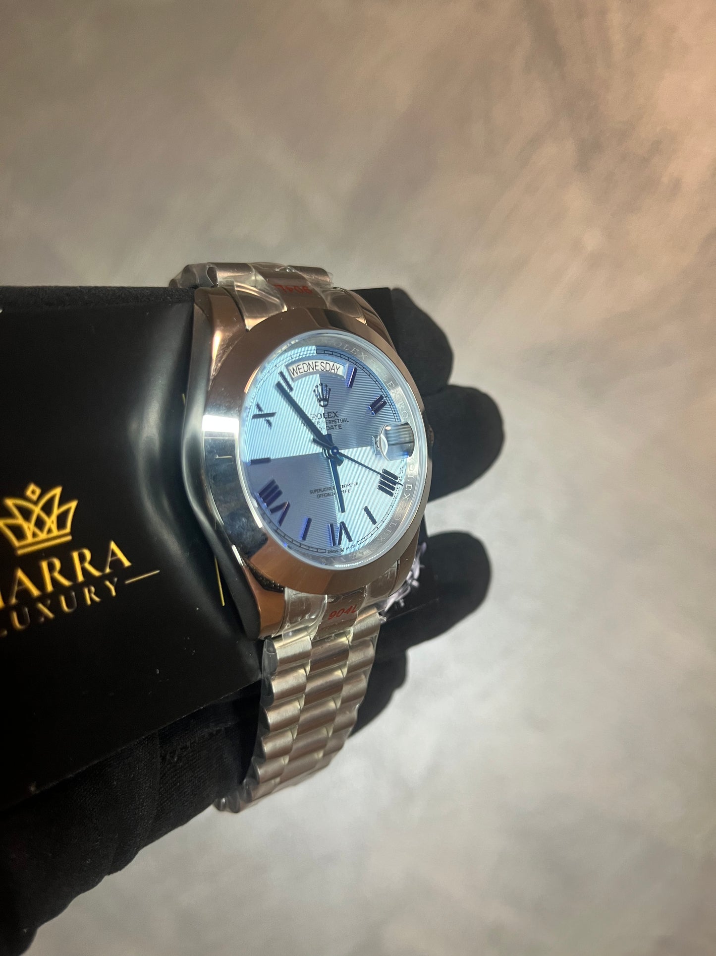 ROLEX DAYDATE PRESIDENT PLATINUM QUADRANTE  AZZURO